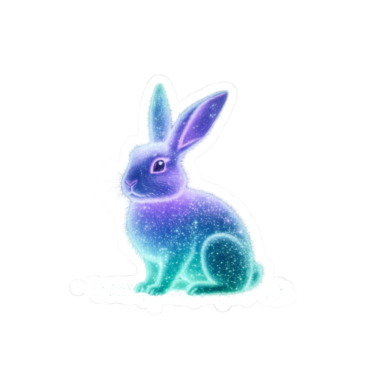 Bioluminescent Easter Bunny Sticker Easter Bunny Decal Easter Decor