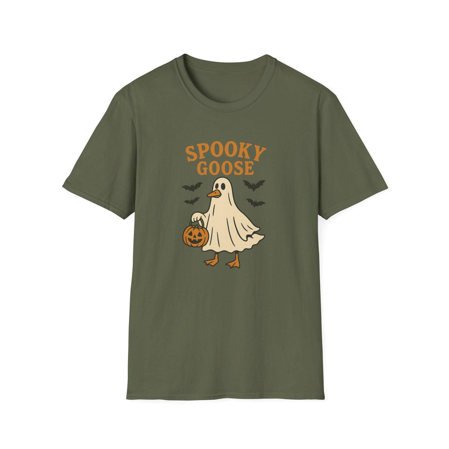 Spooky Goose Halloween T-Shirt | Ghost Costume Goose Tee | Funny Fall Bird Shirt | Spooky Animal Halloween Graphic T-Shirt