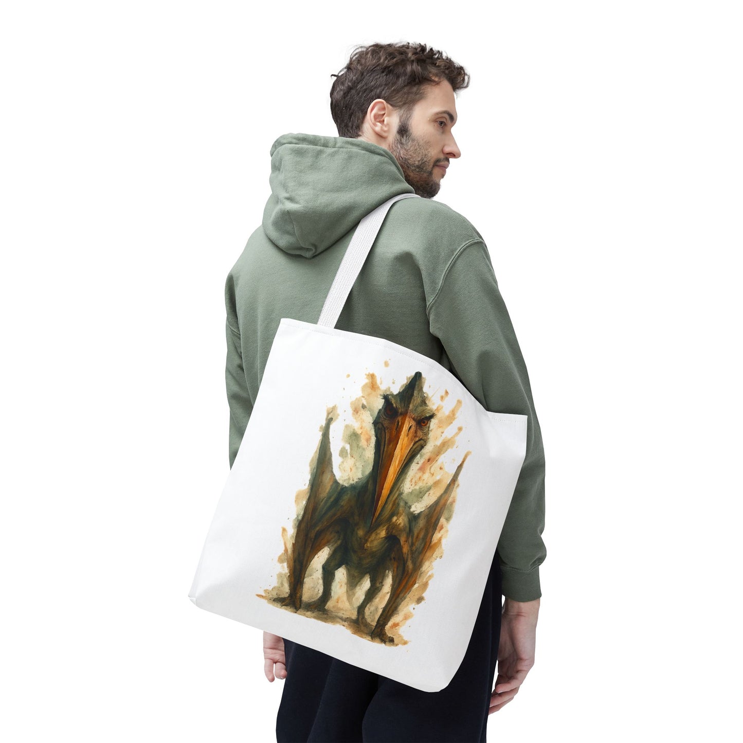 Quetzalcoatlus Tote Bag | Dinosaur Art Canvas Shopper | Prehistoric Pterosaur Gift for Dino Lovers | Eco-friendly Reusable Bag Jurassic Tote