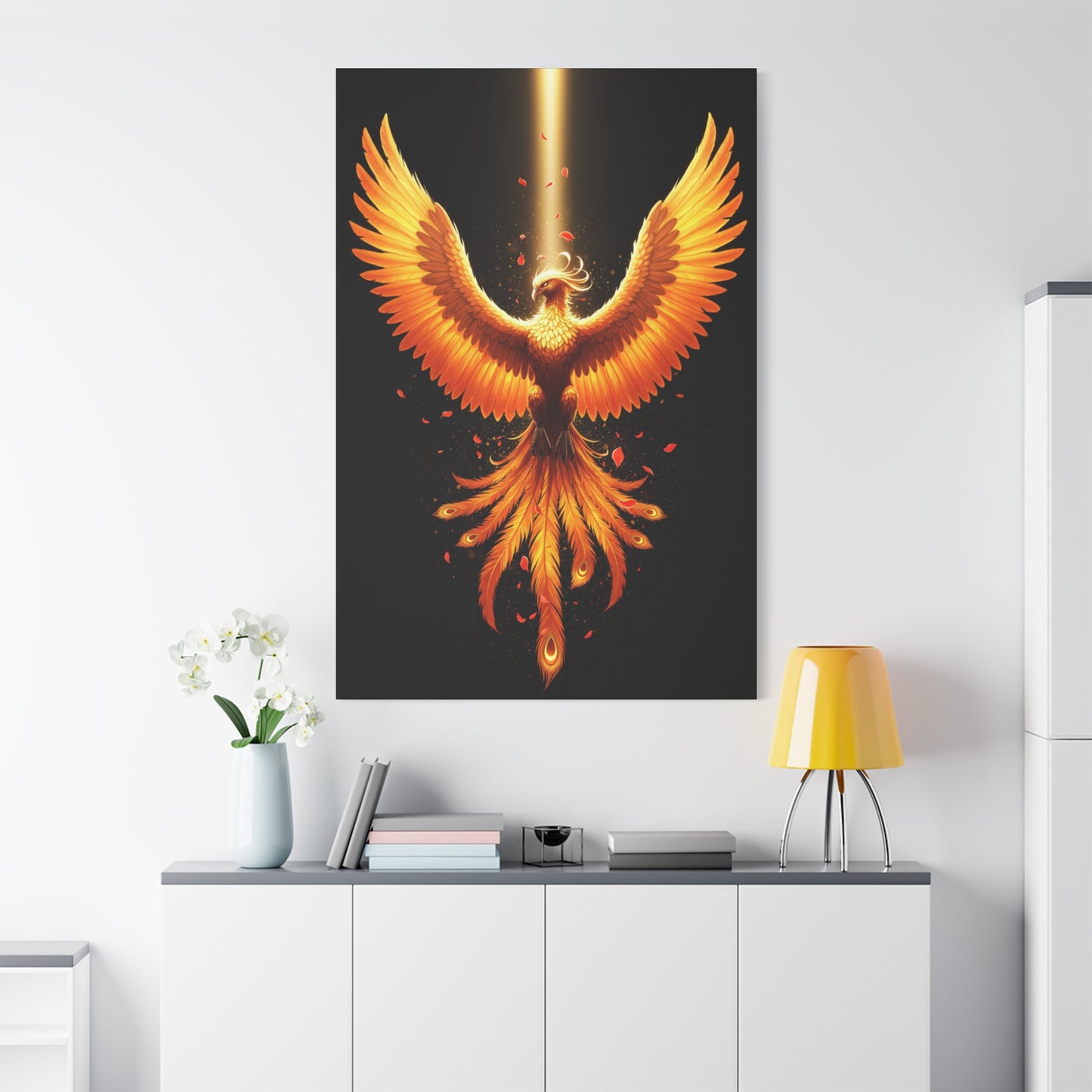 Phoenix Canvas Firebird Art Fire Bird Decor Modern Home Decor Legendary Bird Art