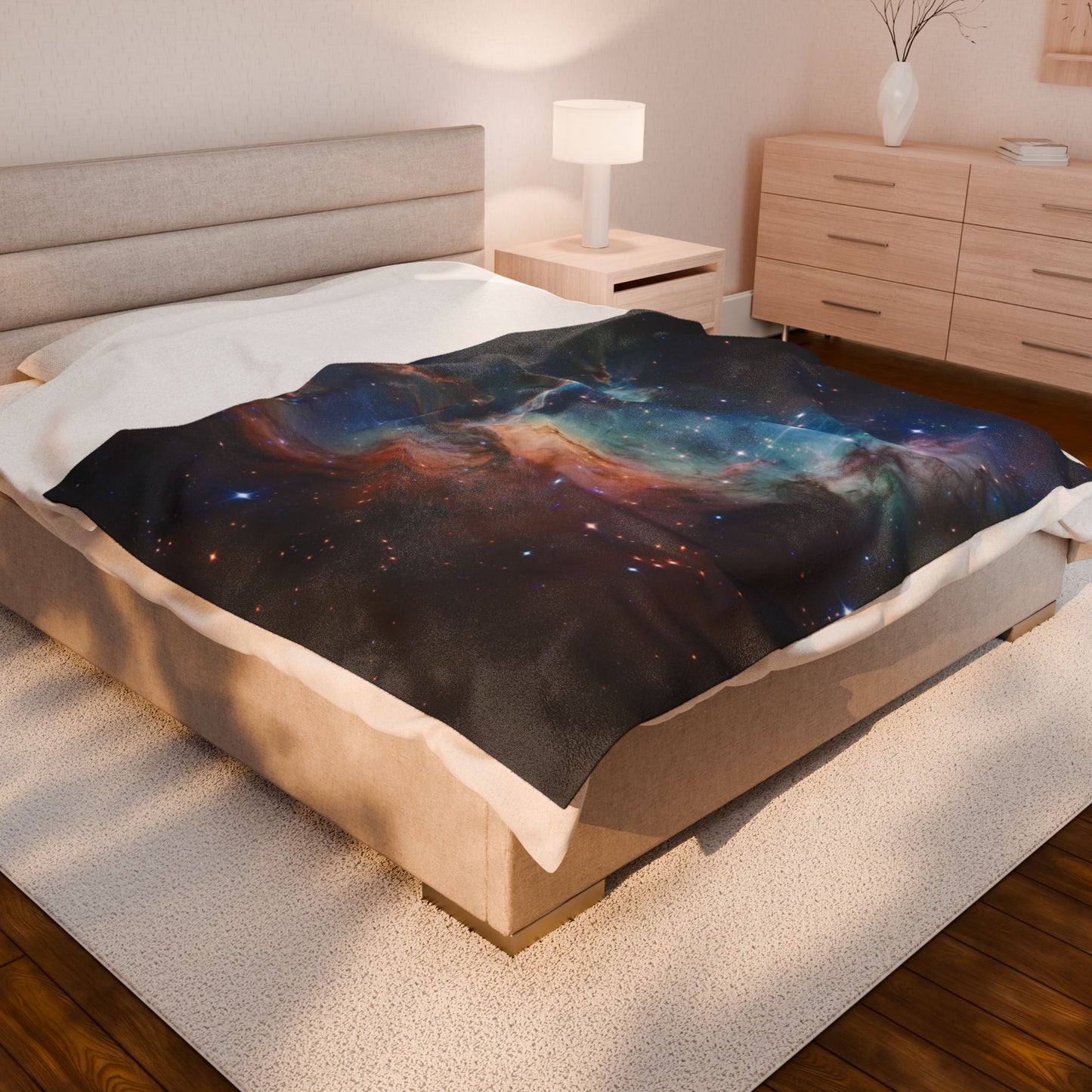 Plush Blanket Starry Night Cosmic Throw Blanket Modern Home Decor Space Blanket