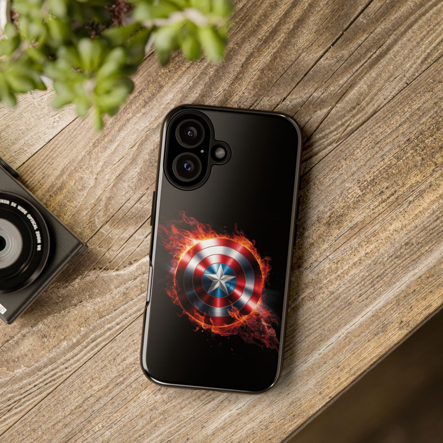 iPhone Case - Captain America Shield in Flames