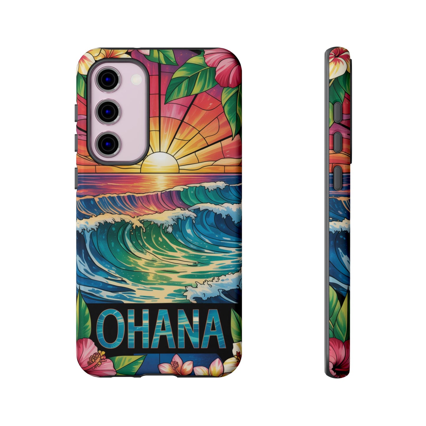 Samsung Galaxy Case Ohana Hawaiian Wave Phone Cover Sunset Tropical Beach Art Protective Case Gift for Samsung Lovers