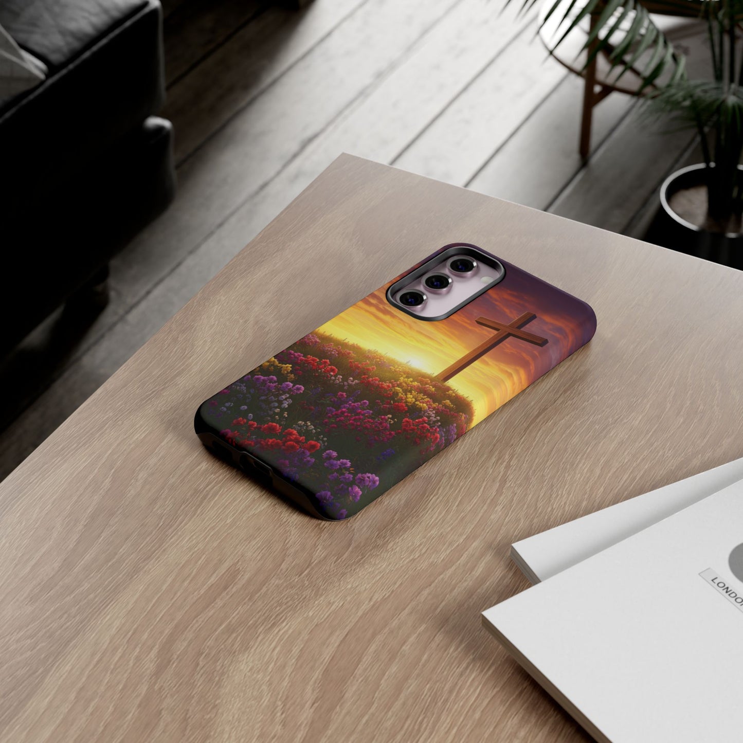 Samsung Phone Case Cross on a Hill Painting Christian Phone Case Cross Samsung Case