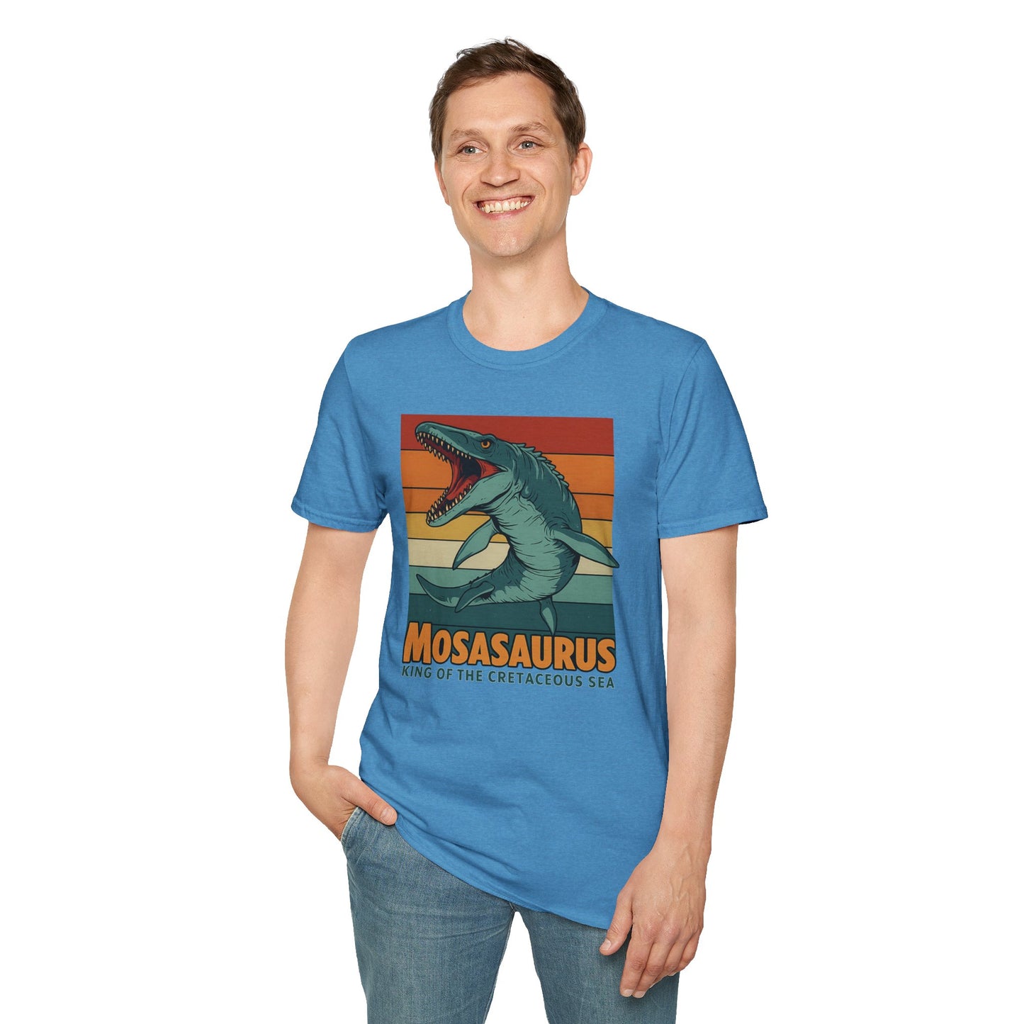 Retro Mosasaurus T-Shirt - Cretaceous Sea Monster Graphic Tee, Dinosaur Lover Gift, Paleontology Birthday, Soft Unisex Jurassic Cotton