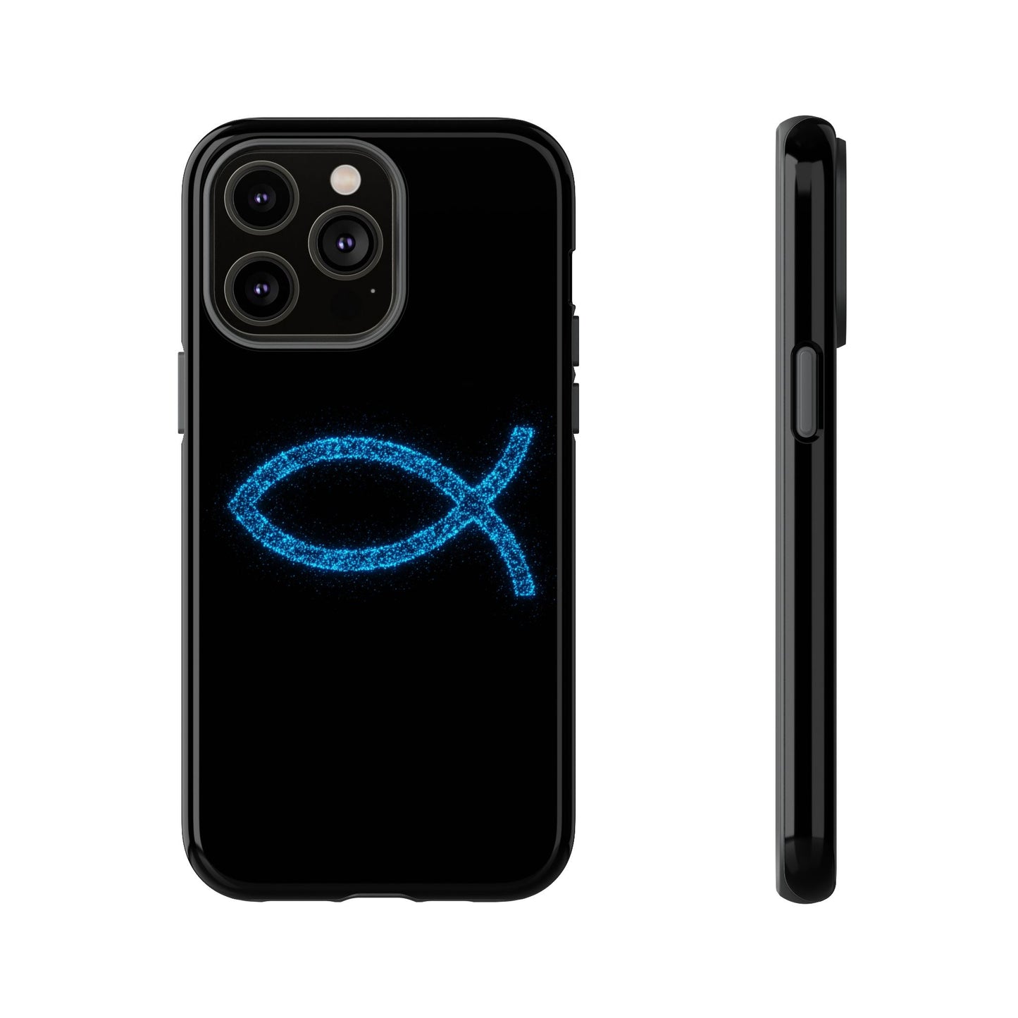 Stylish Tough iPhone Case with Sparkling Fish Design - Durable Phone Protection