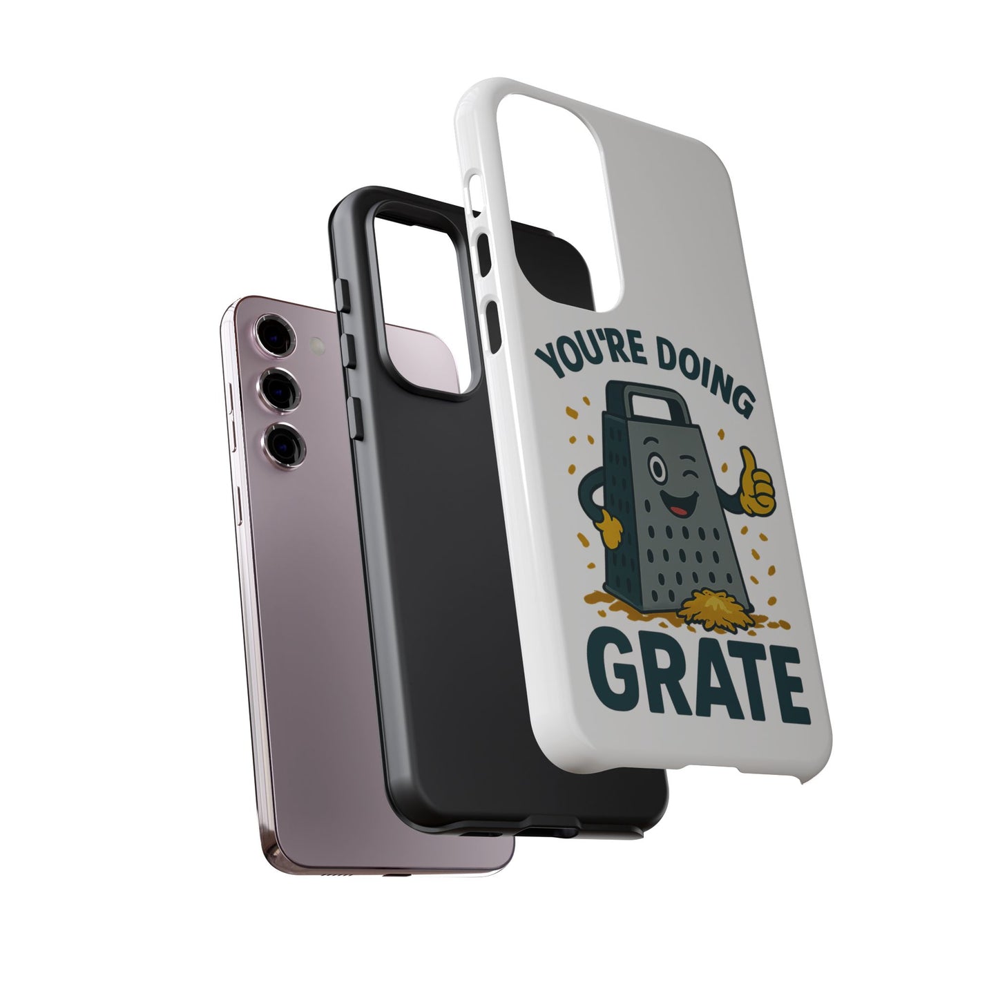 Samsung Tough Case - 'You're Doing Grate' Cheese Grater Design Phone Case for Chefs Foodie Accessory