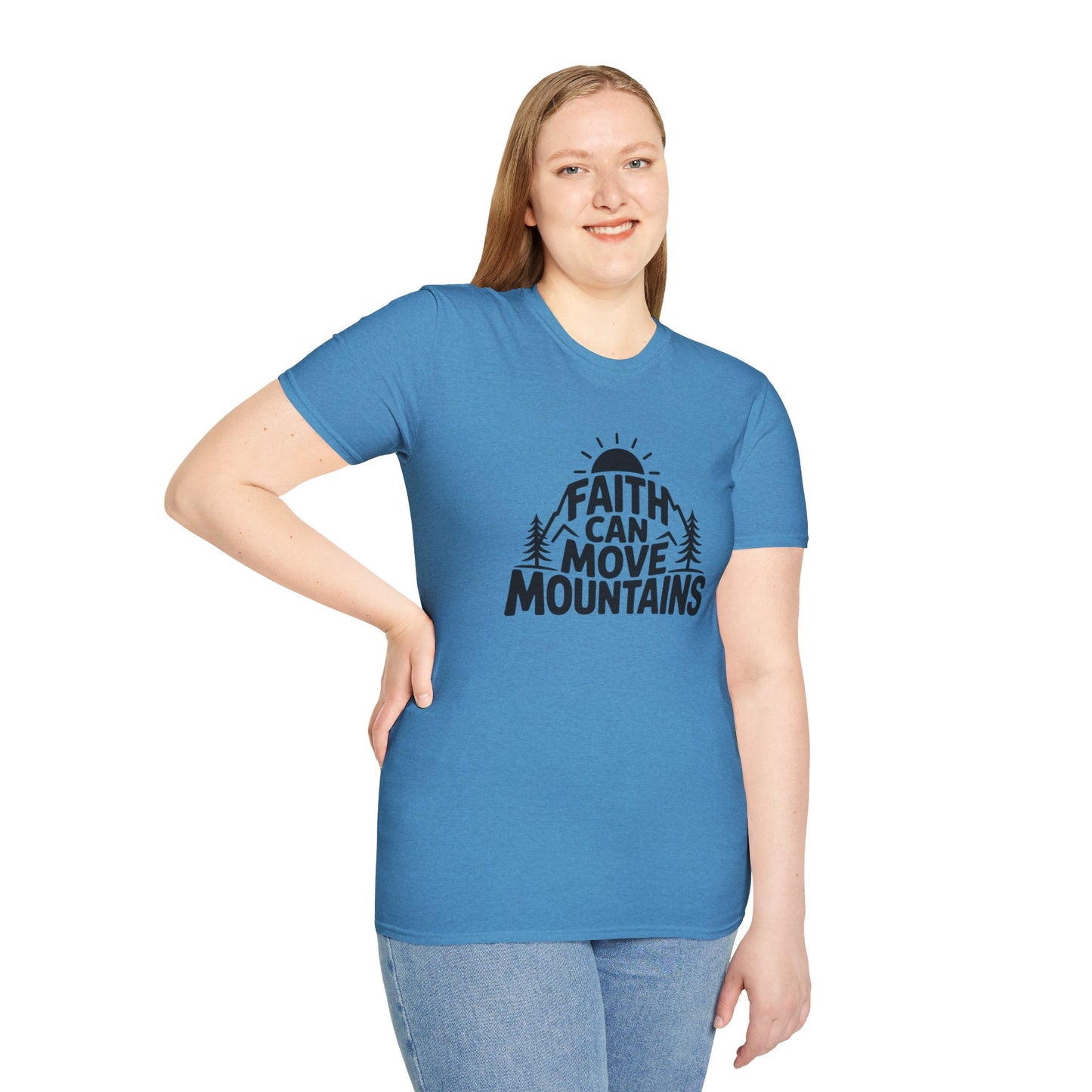 Faith Can Move Mountains T-Shirt | Christian Inspirational Mountain Tee | Boho Nature Faith Graphic Shirt | Gospel Verse Gift for Believers