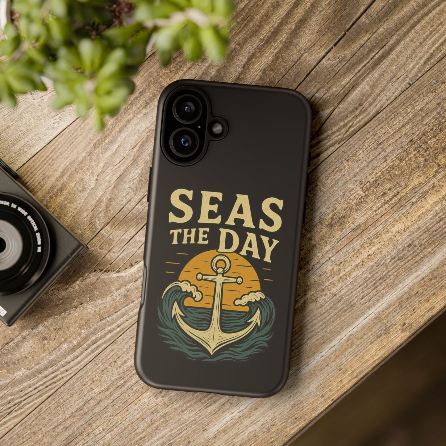 Seas the Day iPhone Case – Nautical Anchor Phone Cover – Ocean Pun Gift – Beach Lover iPhone Accessory – Summer Adventure Phone Case