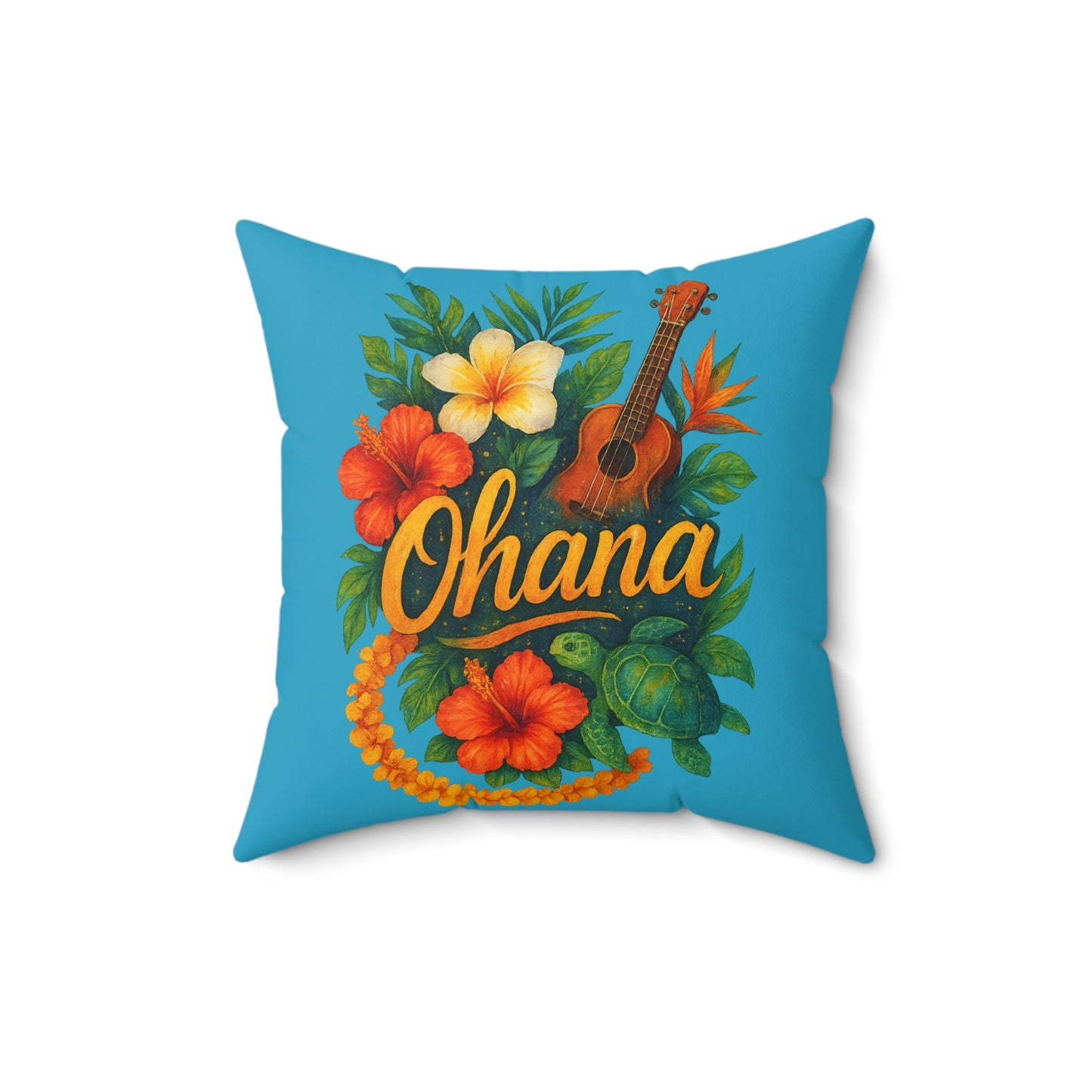 Hawaiian Ohana Throw Pillow | Tropical Decorative Cushion | Beach House Decor | Aloha Gift | Luau Party Pillow | Island Vibes Home Decor