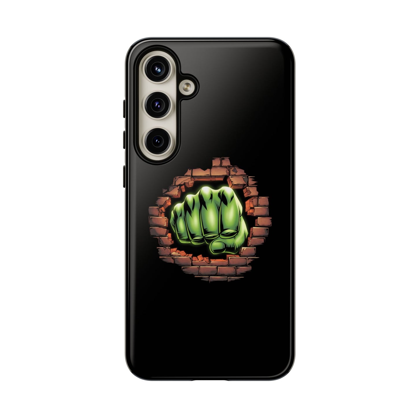 Samsung Phone Case, Green Fist Smashing Wall Design, Comic Book Phone Case, Geeky Case
