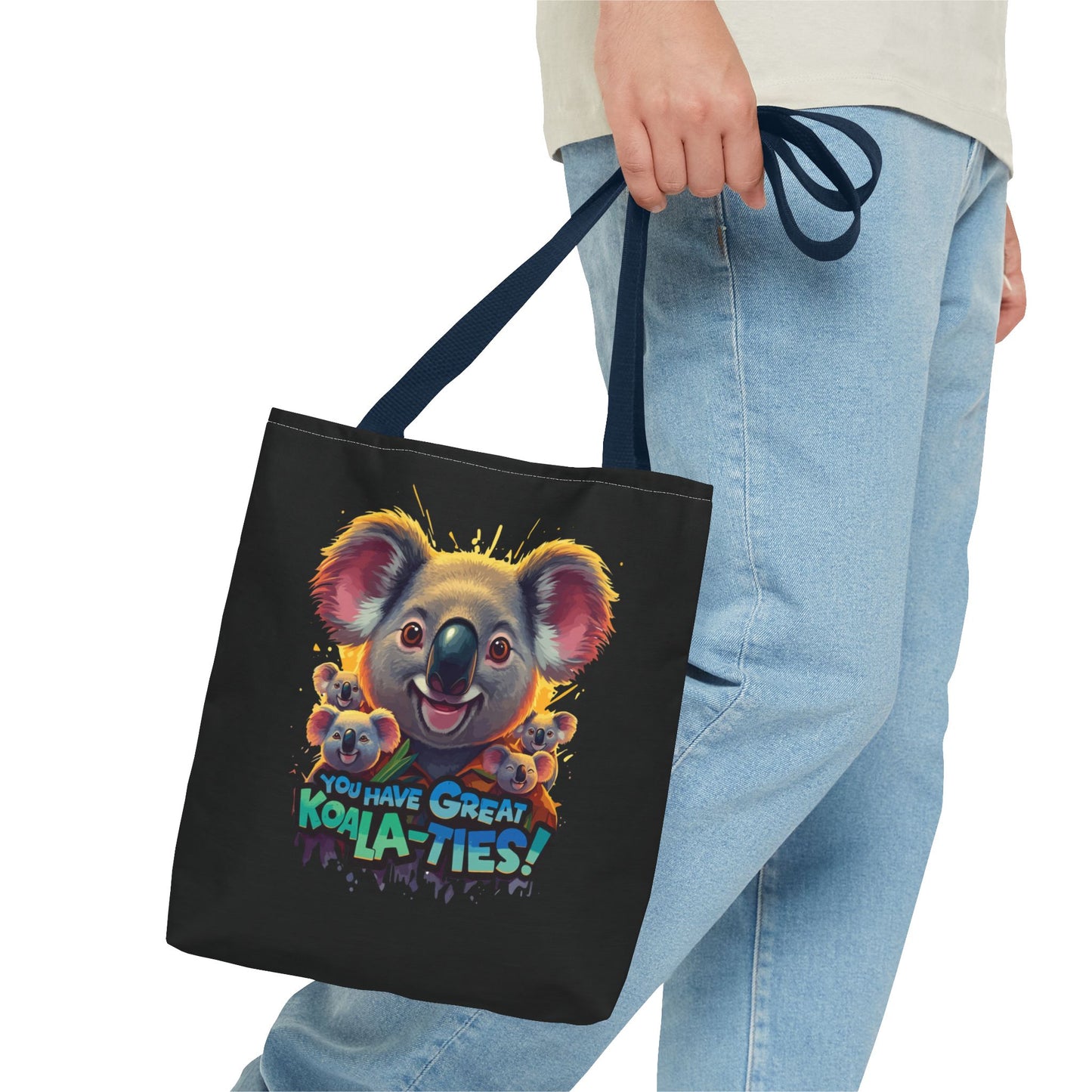 Koala Tote Bag – Funny Animal Pun Bag with Cute Koala Design – Reusable Grocery, Beach, or Everyday Carry Bag – Gift for Koala Lovers