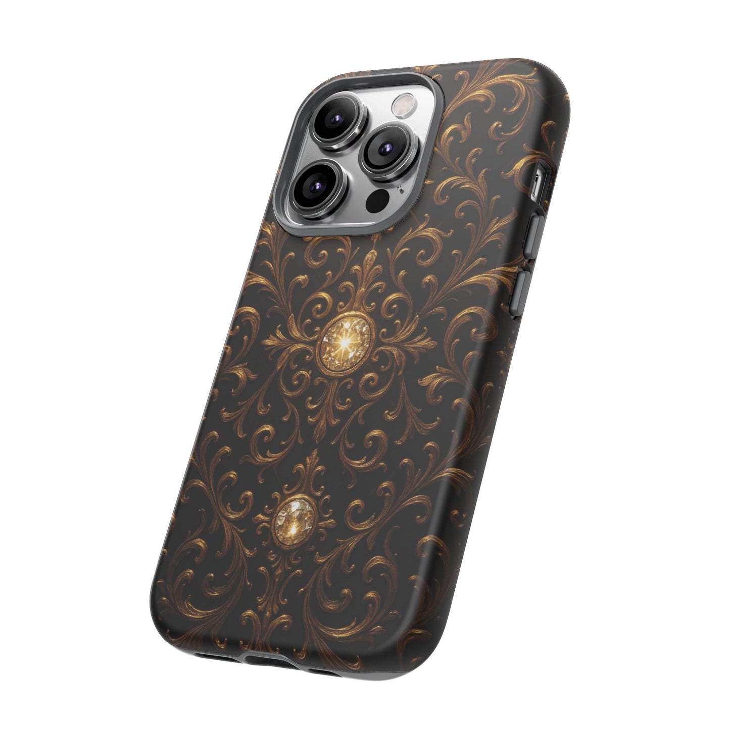 Baroque iPhone Case β Elegant Gold Floral Scroll Design for iPhone 16, 15, 14, 13, Pro Max & More