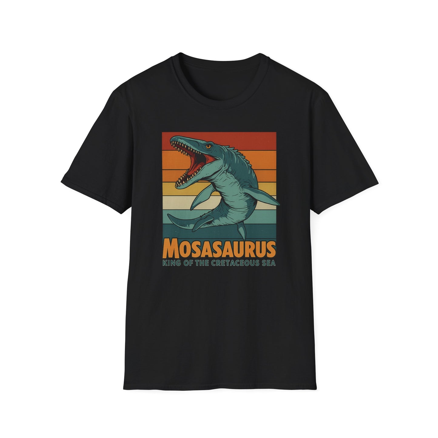 Retro Mosasaurus T-Shirt - Cretaceous Sea Monster Graphic Tee, Dinosaur Lover Gift, Paleontology Birthday, Soft Unisex Jurassic Cotton