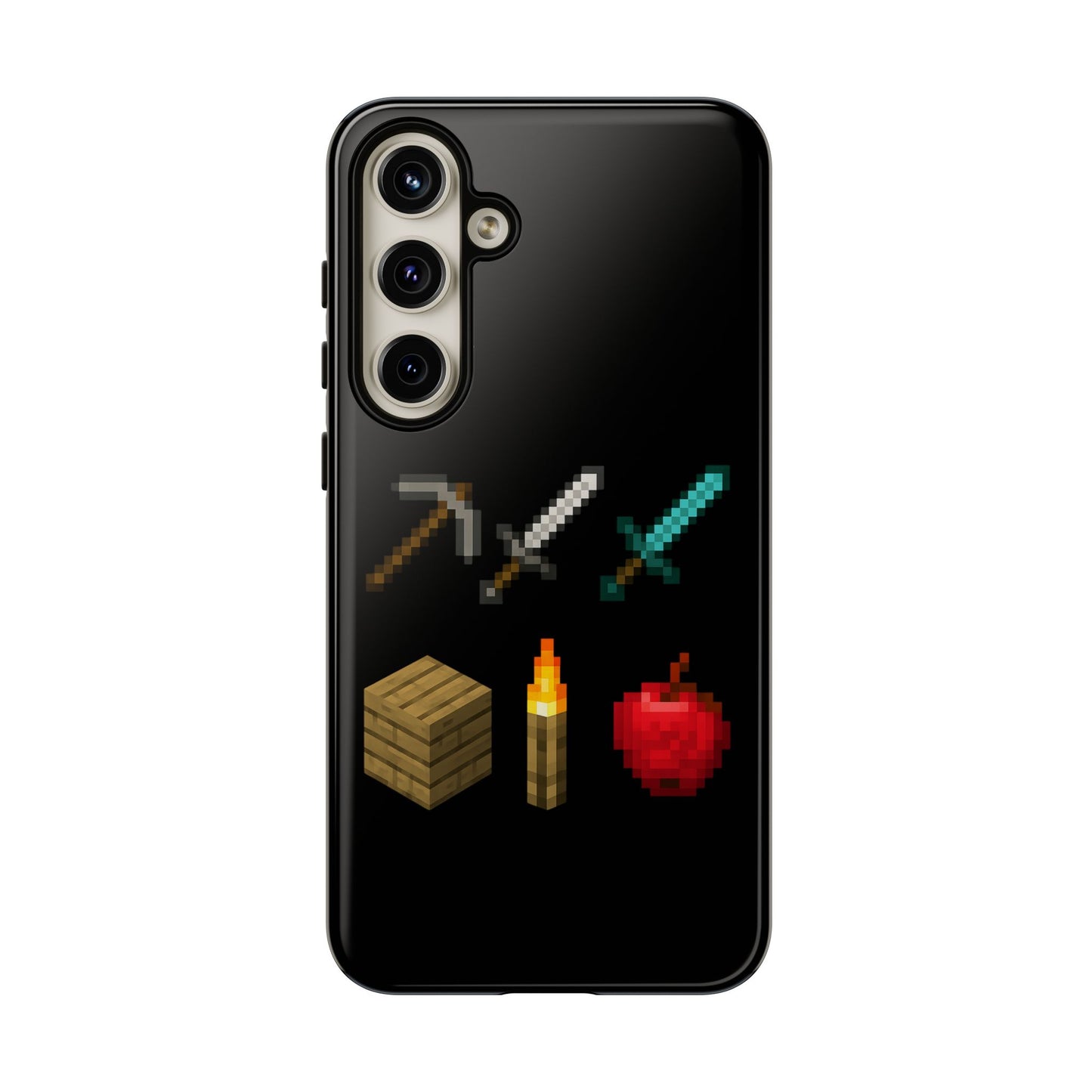 Minecraft-Inspired Tough Samsung Phone Case Pixel Art Design for Gamers Phone Accessory for Gamers