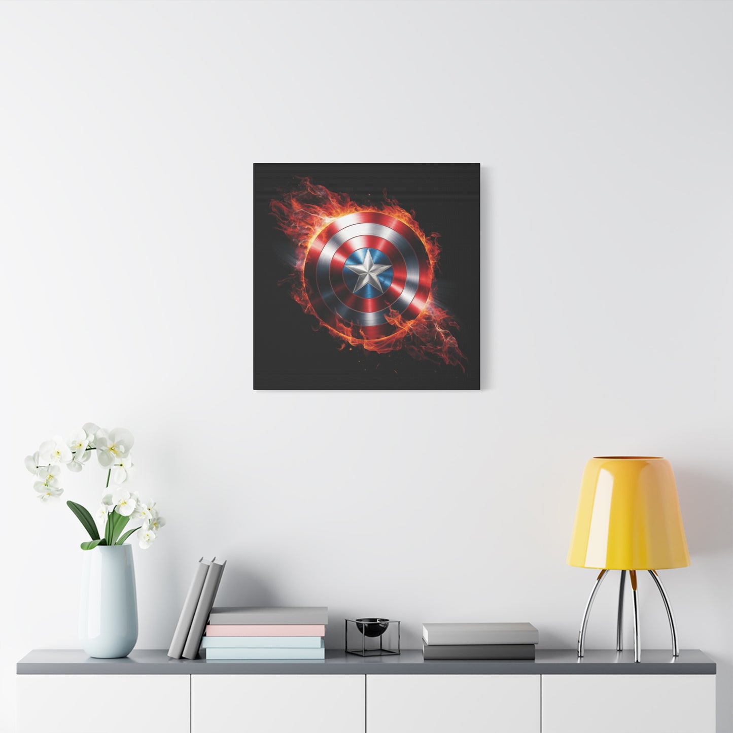 Captain America Shield Canvas Art - Stretched Matte Wall Decor