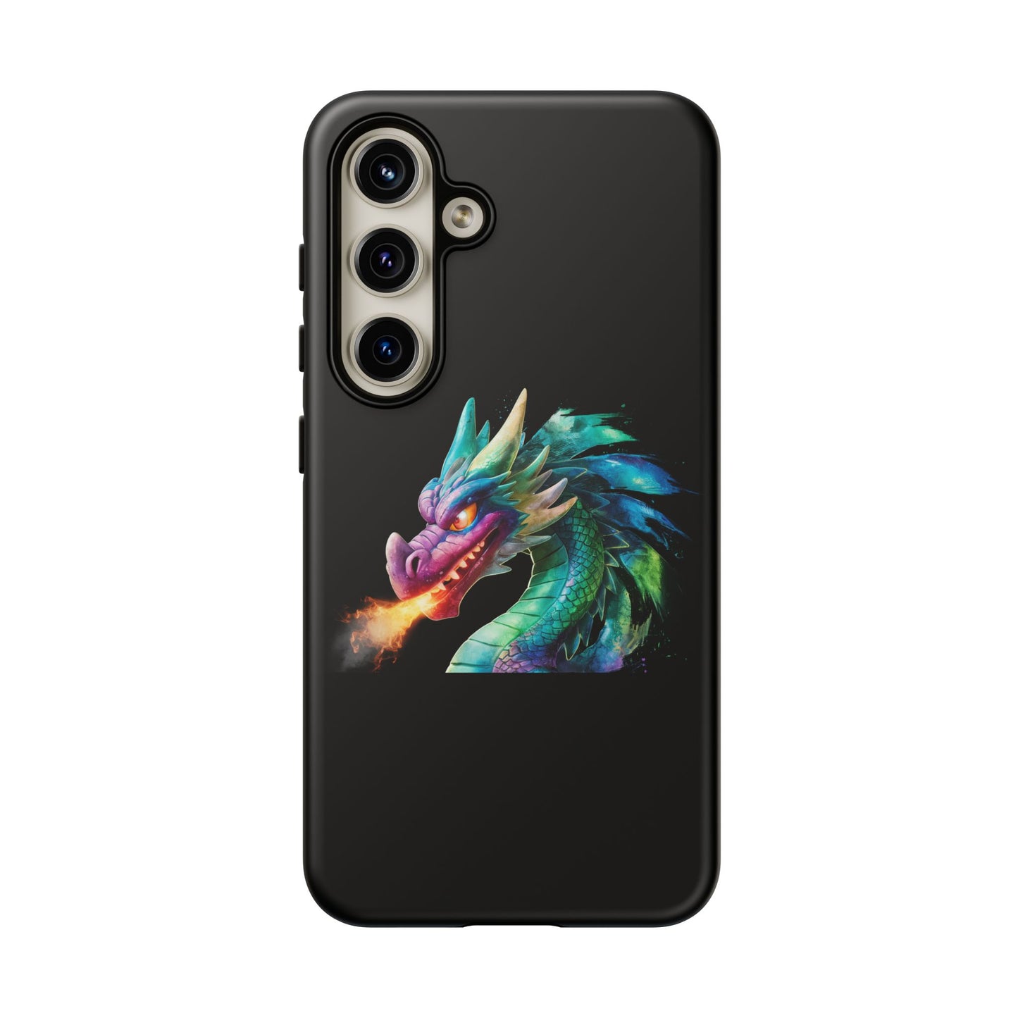 Fire-Breathing Dragon Samsung Case - Tough Fantasy Art Cover - Dark Academia Aesthetic Geek Gift for Galaxy S23/S24/S25/Ultra