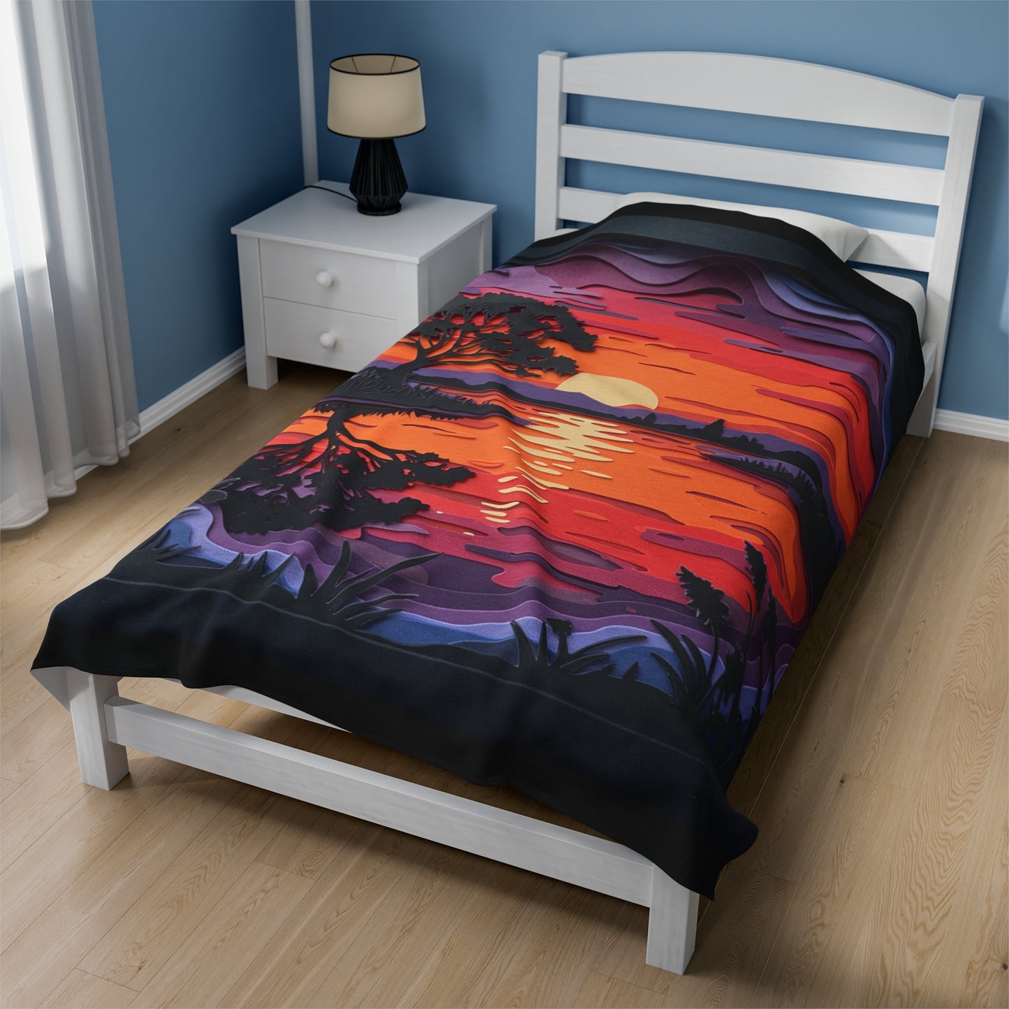Plush Blanket - Sunset Paper Art Design