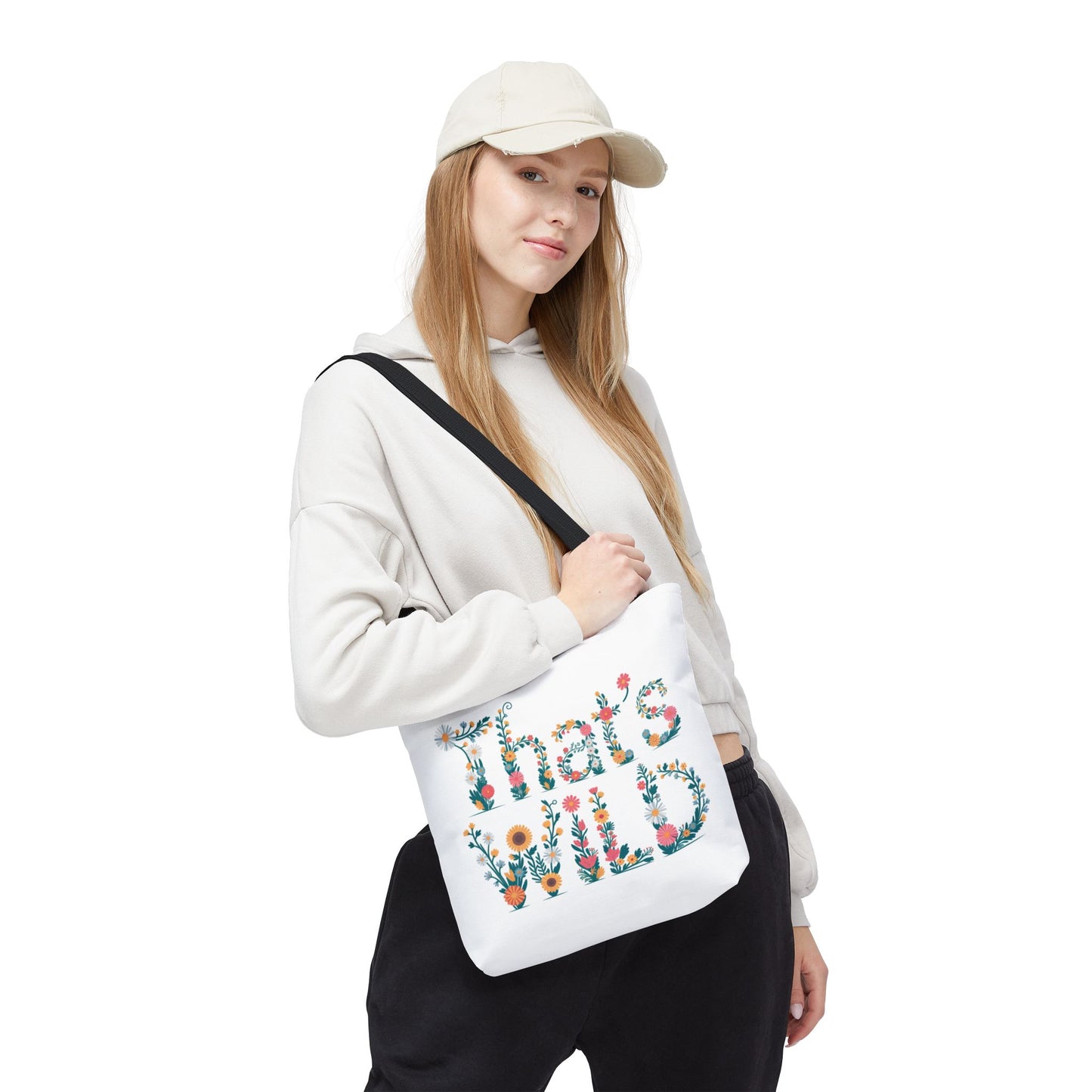 Floral “That’s Wild” Tote Bag – Funny Botanical Reusable Bag, Eco-Friendly Gift for Nature Lovers, Boho Wildflower Design