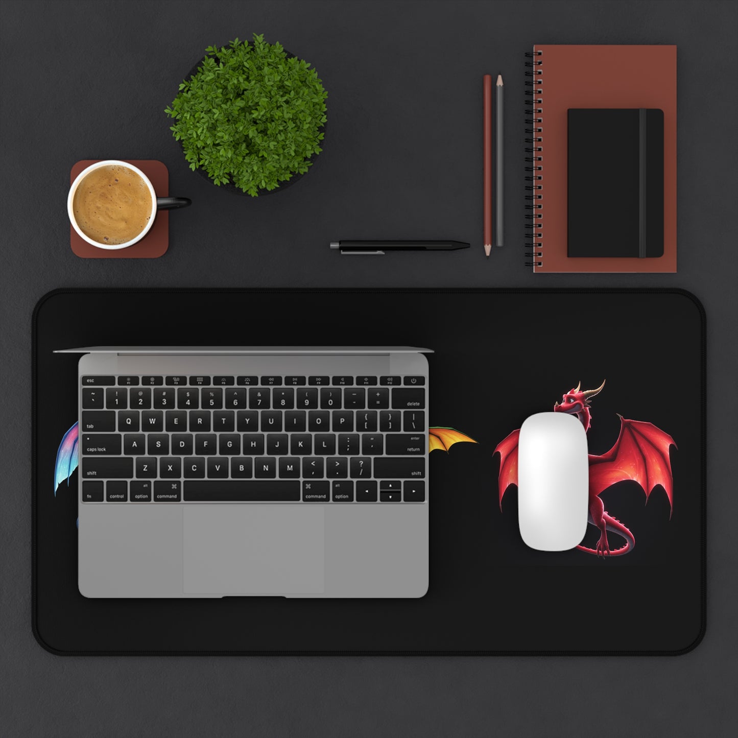 Fantasy Dragon Desk Mat - XL Gaming Mouse Pad with Cute Colorful Dragons - Gamer Gift, Office Decor, Anime Desk Mat