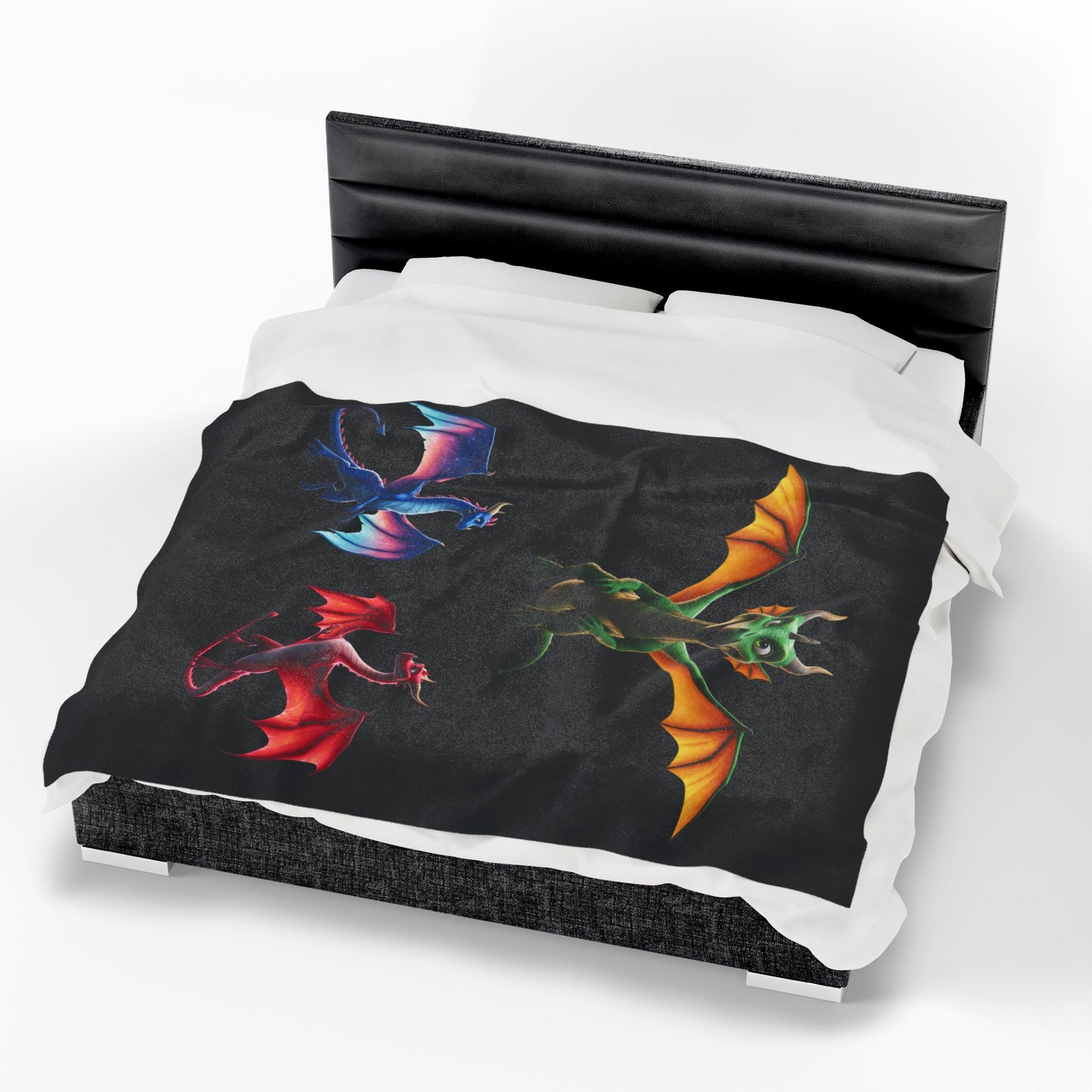 Fantasy Dragon Polyester Blanket | Colorful Dragon Throw for Gamers & DnD Fans | Cozy Mythical Creature Bedding | Dragon Lover Gift