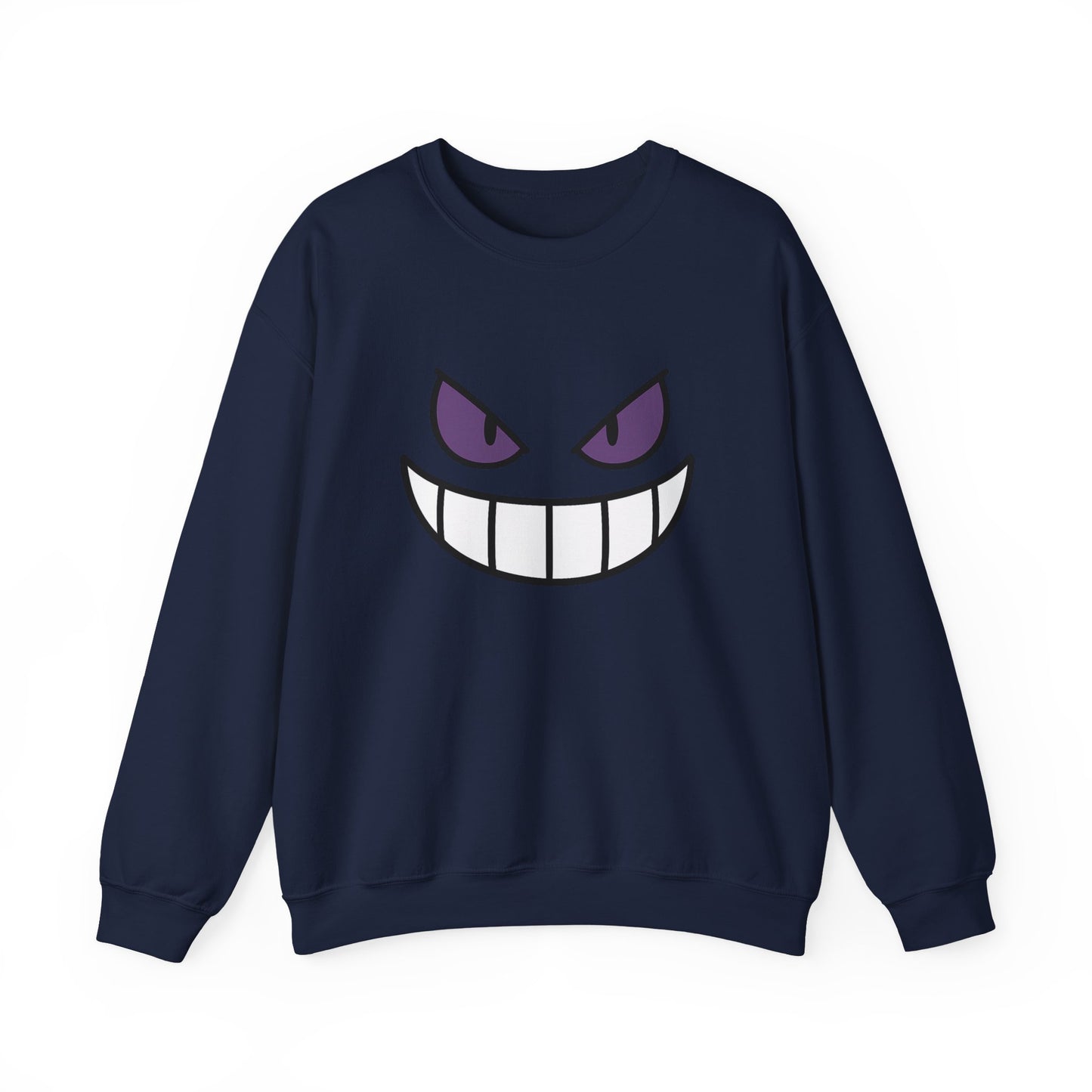 Sinister Grin Sweatshirt, Creepy Smile Crewneck, Dark Cartoon Face Sweatshirt, Halloween Gothic Sweatshirt, Spooky Grin Pullover
