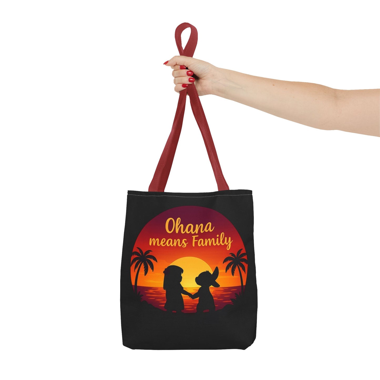 Ohana Means Family Tote Bag – Lilo and Stitch Inspired Bag, Hawaiian Quote, Disney Aesthetic Gift, Reusable Grocery or Beach Bag