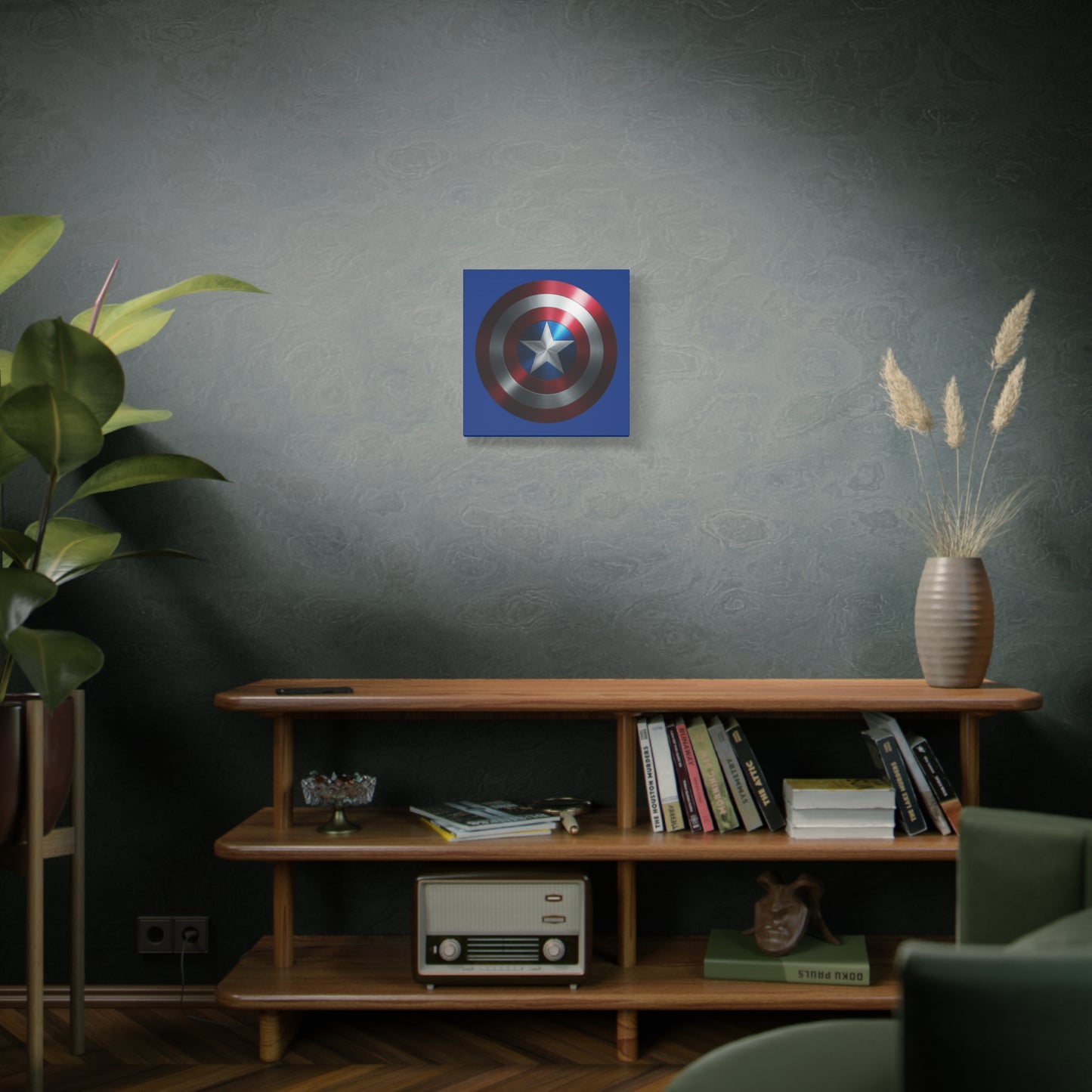 Superhero Shield Canvas Art - Stretched Matte Decor for Fans