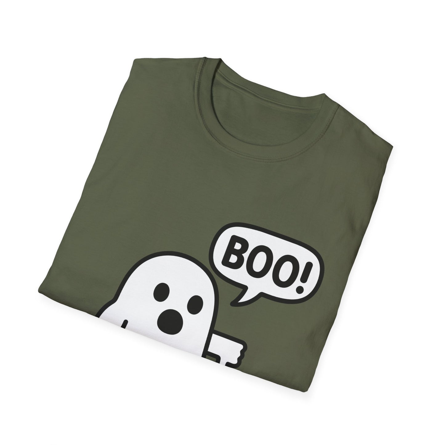 Cute Ghost Thumbs-Down 'Boo' Tee | Funny Halloween Play on Words Shirt | Spooky Season Ghost Tee | Fall Coquette Aesthetic Tee