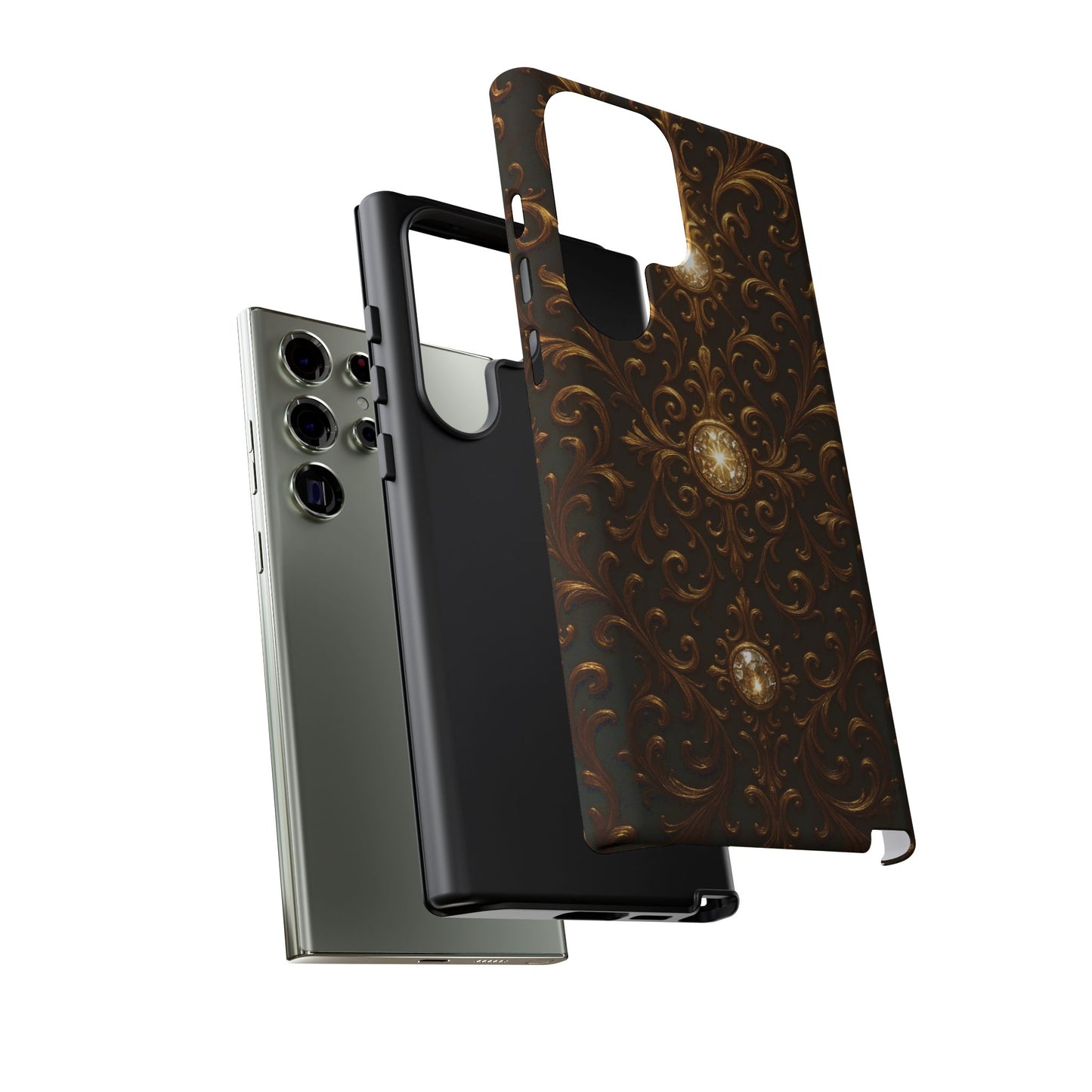 Luxury Baroque Samsung Case β Elegant Gold Ornate Floral Phone Cover for Galaxy