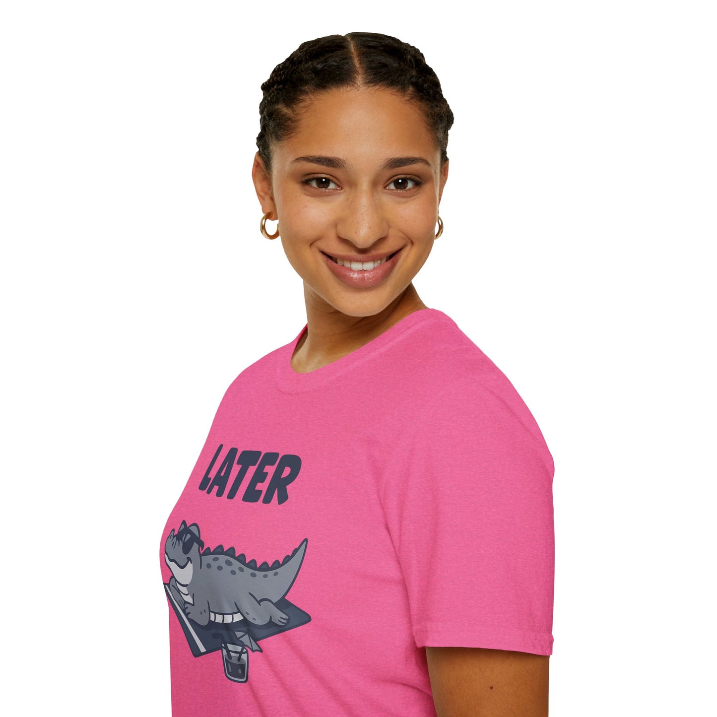 Later Gator Lounge Graphic Tee - Funny Alligator T-Shirt, Summer Vacation Humor, Cute Animal Tee, Relax Gift for Him and Her