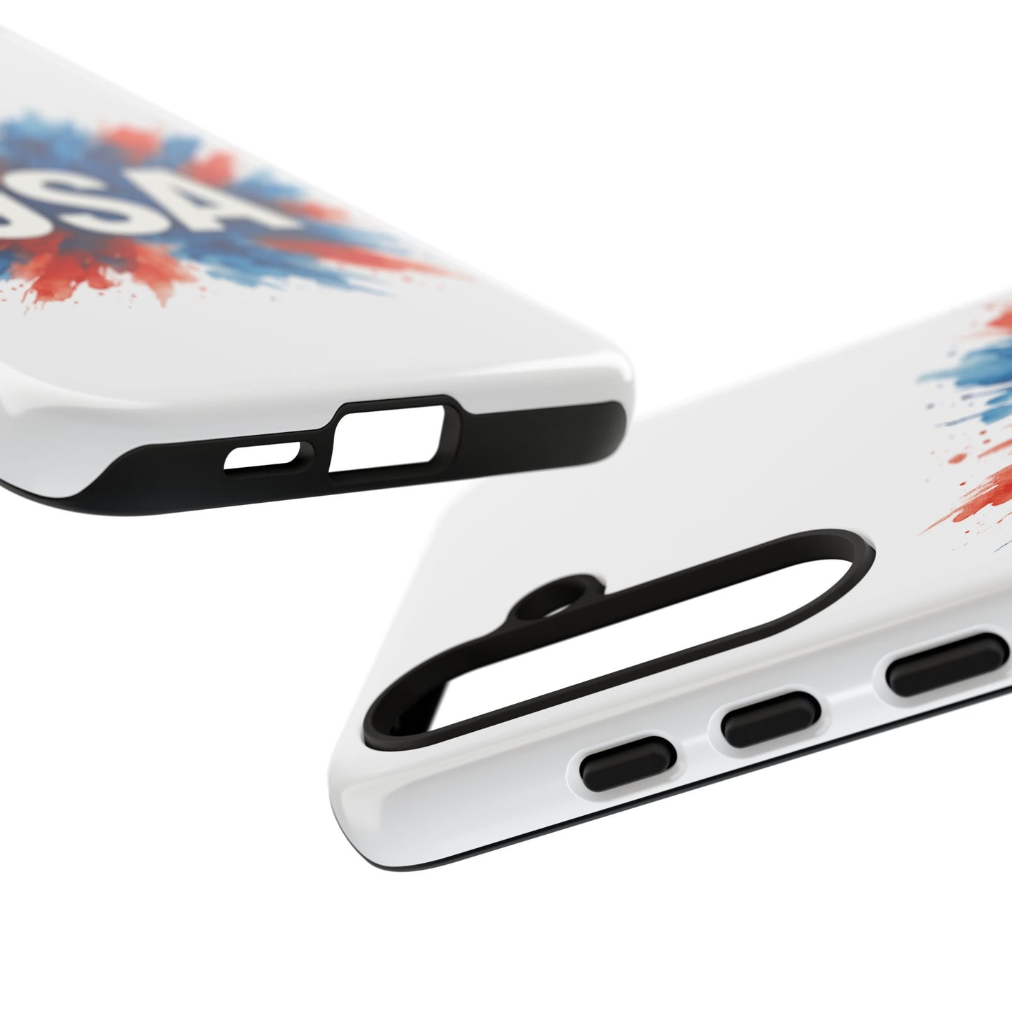 USA Splash Samsung Case - Patriotic Red White Blue Tough Cover, Dual-Layer Protection, 4th of July amd Veteran Gift for Galaxy
