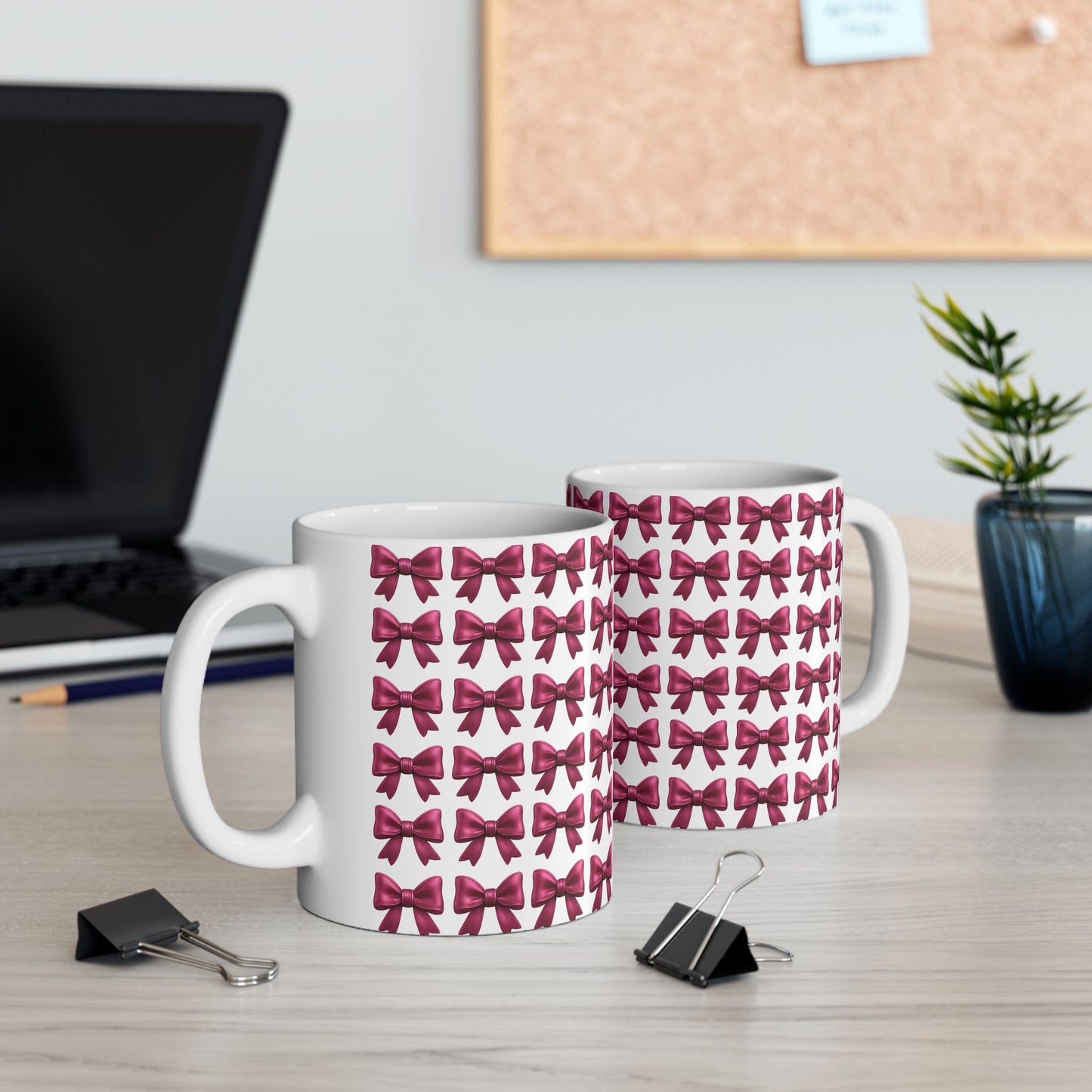 Pink Bow Aesthetic Coffee Mug – Coquette Balletcore Girly Cup, Cute Gift for Friends, Teens, Birthday, Cottagecore & Pink Lovers