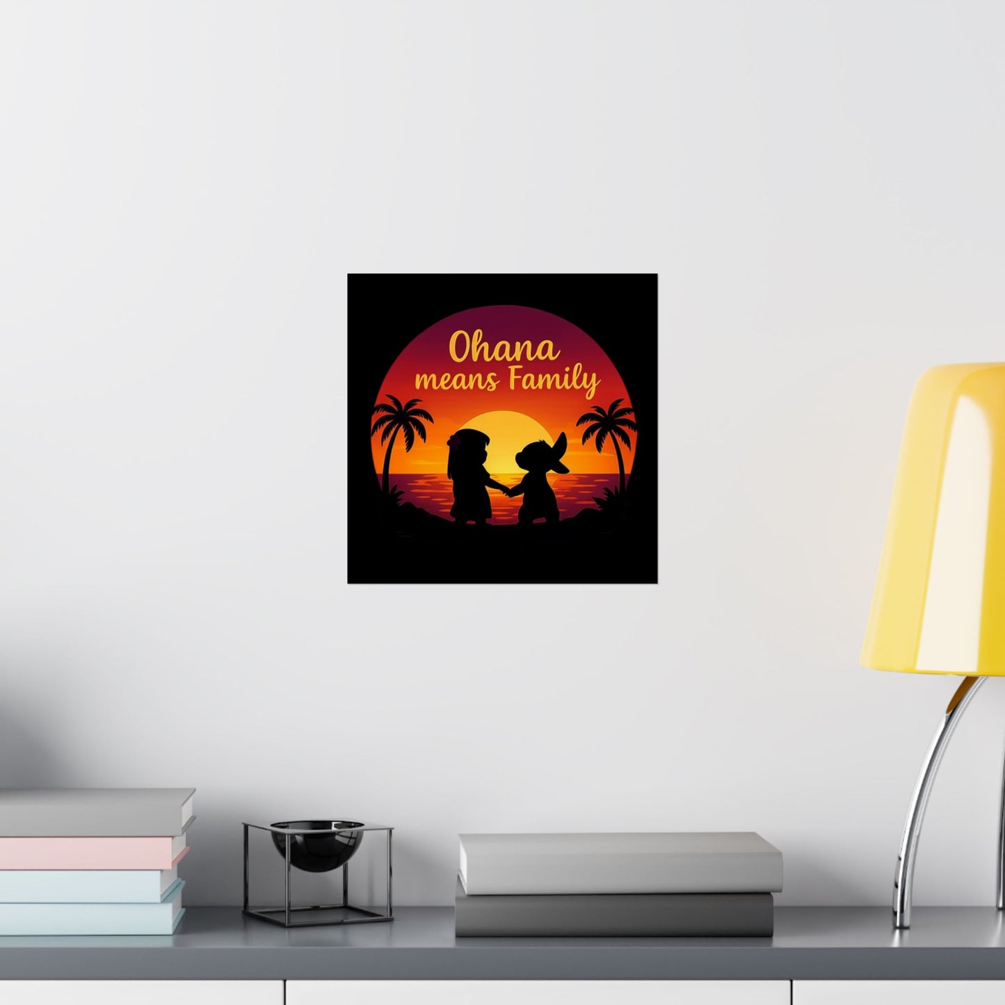 Ohana Means Family Poster - Sunset Wall Art, Family Inspired Print, Hawaiian Quote Decor, Family Room Aesthetic