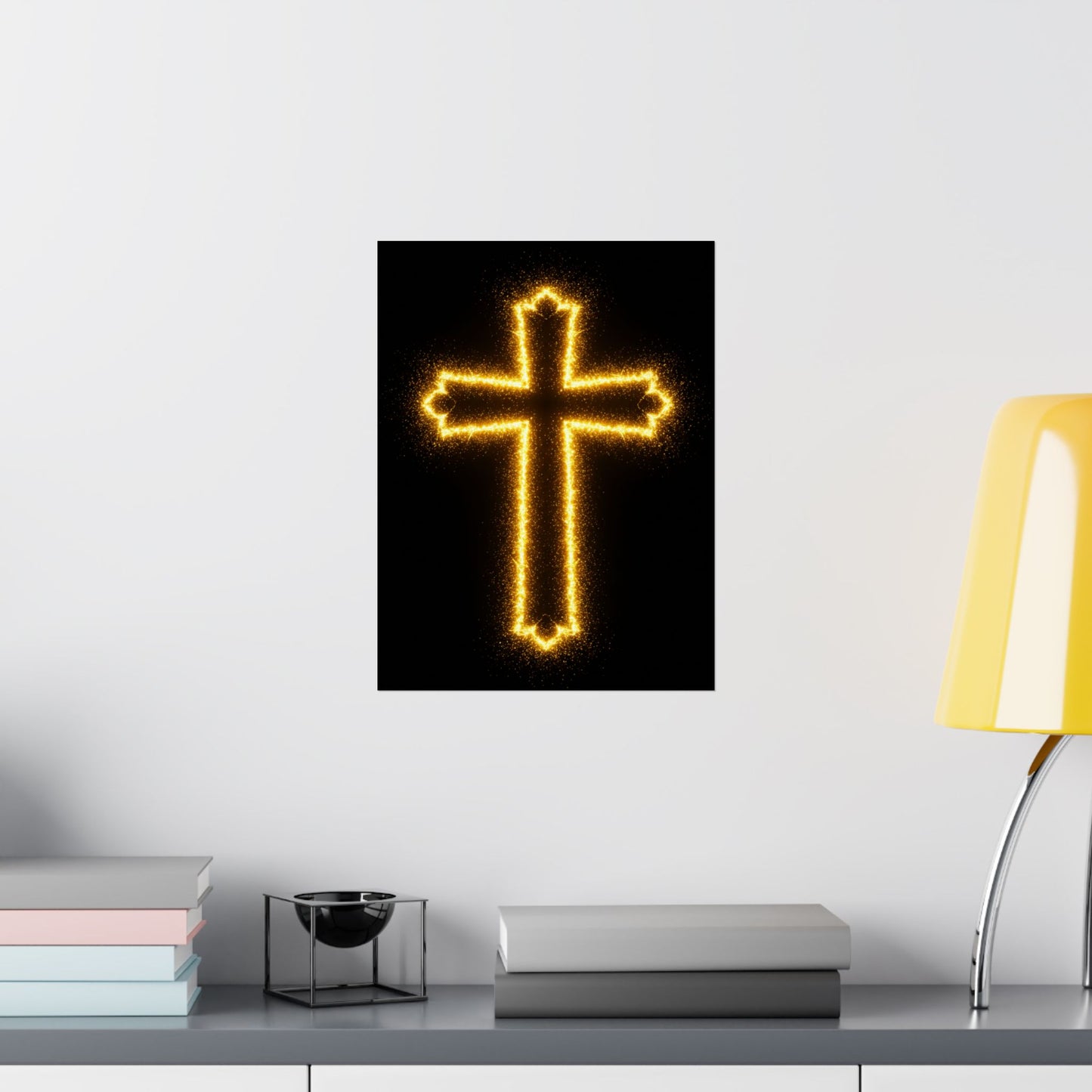 Vertical Poster - Glowing Cross Design