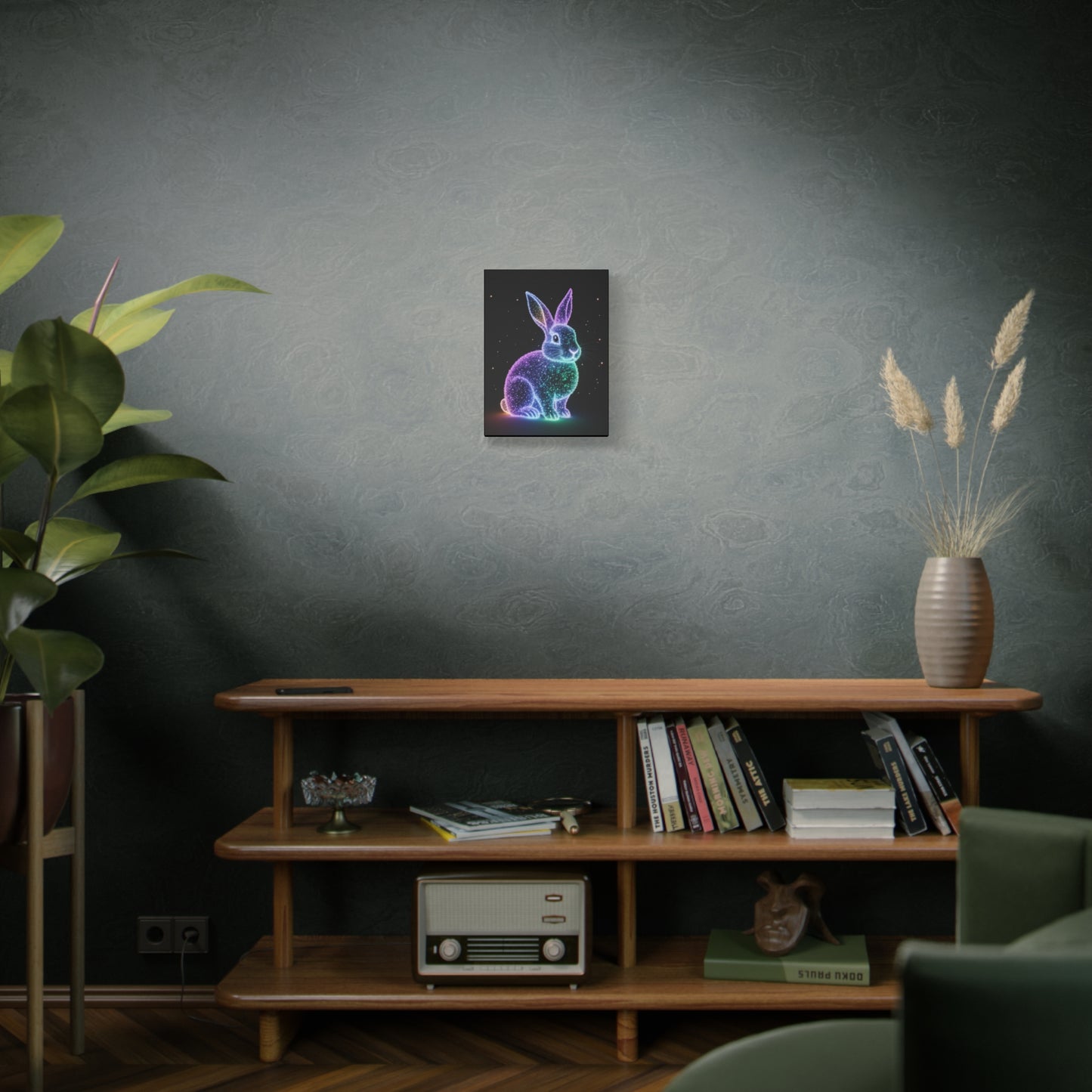 Easter Canvas Bioluminescent Bunny Decor Easter Bunny Art Easter Decor