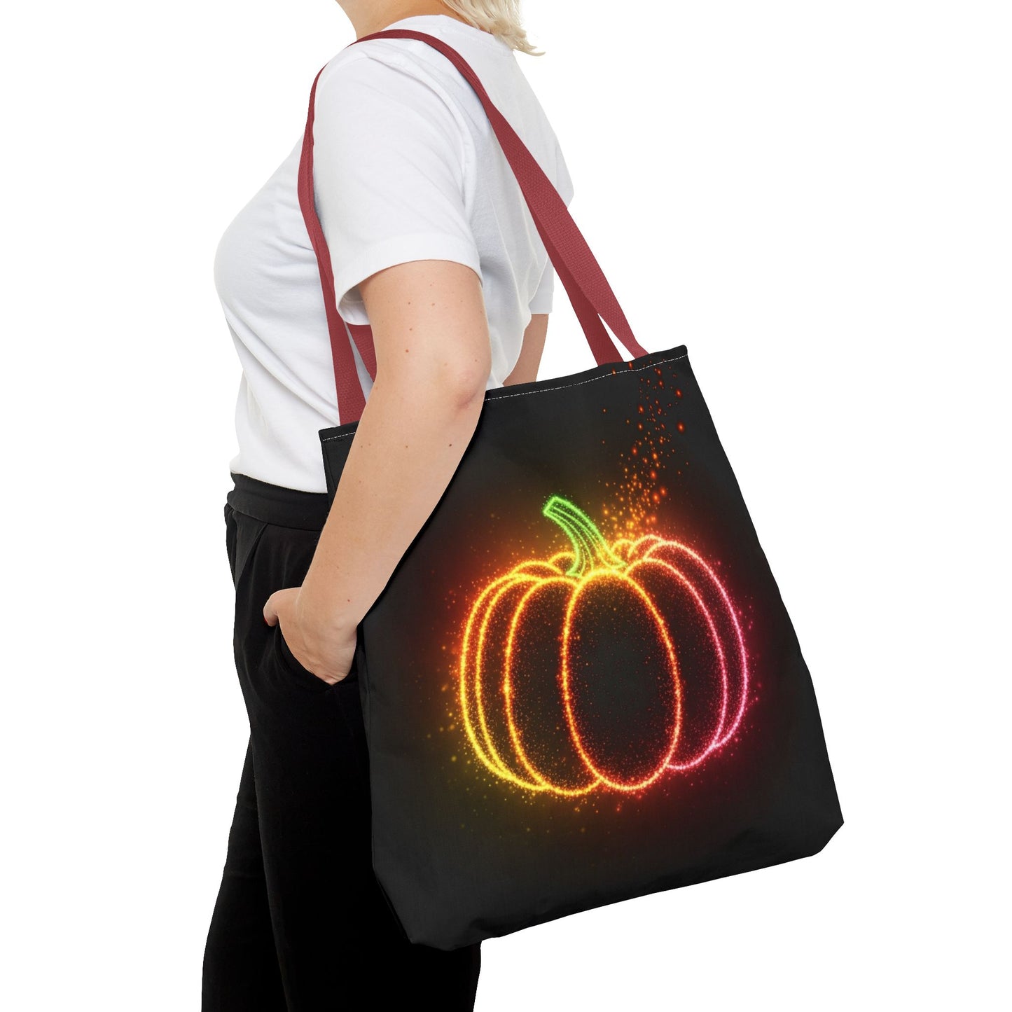 Neon Pumpkin Tote Bag, Halloween Tote, Fall Aesthetic Trick Or Treat Bag, Spooky Season Accessory, Pumpkin Bag, Fall Gift Idea