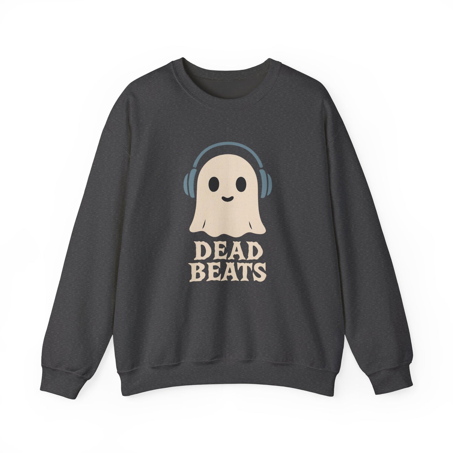 Dead Beats Ghost Sweatshirt, Funny Halloween Crewneck, Spooky Season Pullover, Music Lover Halloween Shirt, Cute Ghost Graphic Top