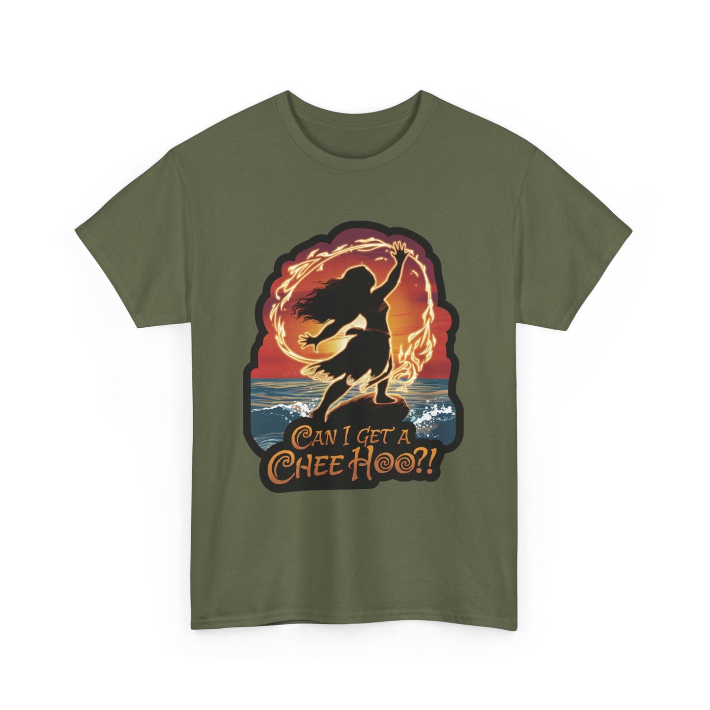 Can I Get a Chee Hoo Shirt – Hawaiian Island Vibes Tee – Hula Dancer Sunset Graphic T-Shirt – Polynesian Luau Party Unisex Top