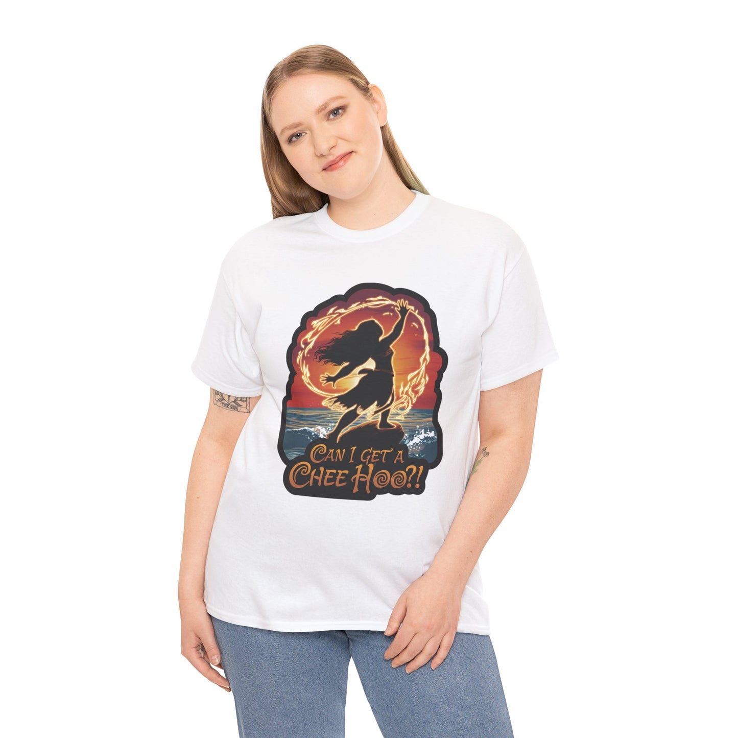 Can I Get a Chee Hoo Shirt – Hawaiian Island Vibes Tee – Hula Dancer Sunset Graphic T-Shirt – Polynesian Luau Party Unisex Top