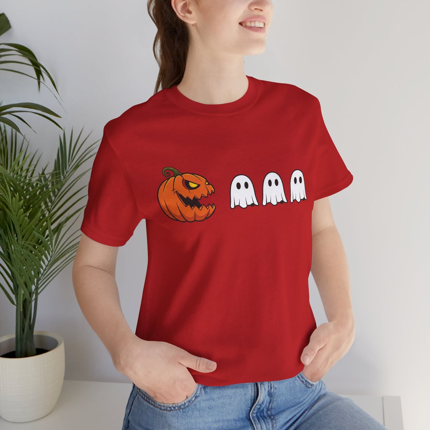 Pumpkin Pac-Man Shirt, Halloween Arcade Tee, Pumpkin Chase Ghosts Tee, Retro Gaming Halloween, Spooky Season Shirt, Vintage Game Pumpkin Top