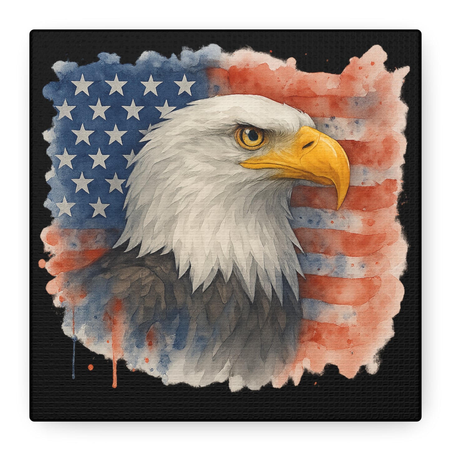 Patriotic Eagle Canvas Art American Flag Decor Independence Day Decor 4th of July Canvas Gift for Veteran