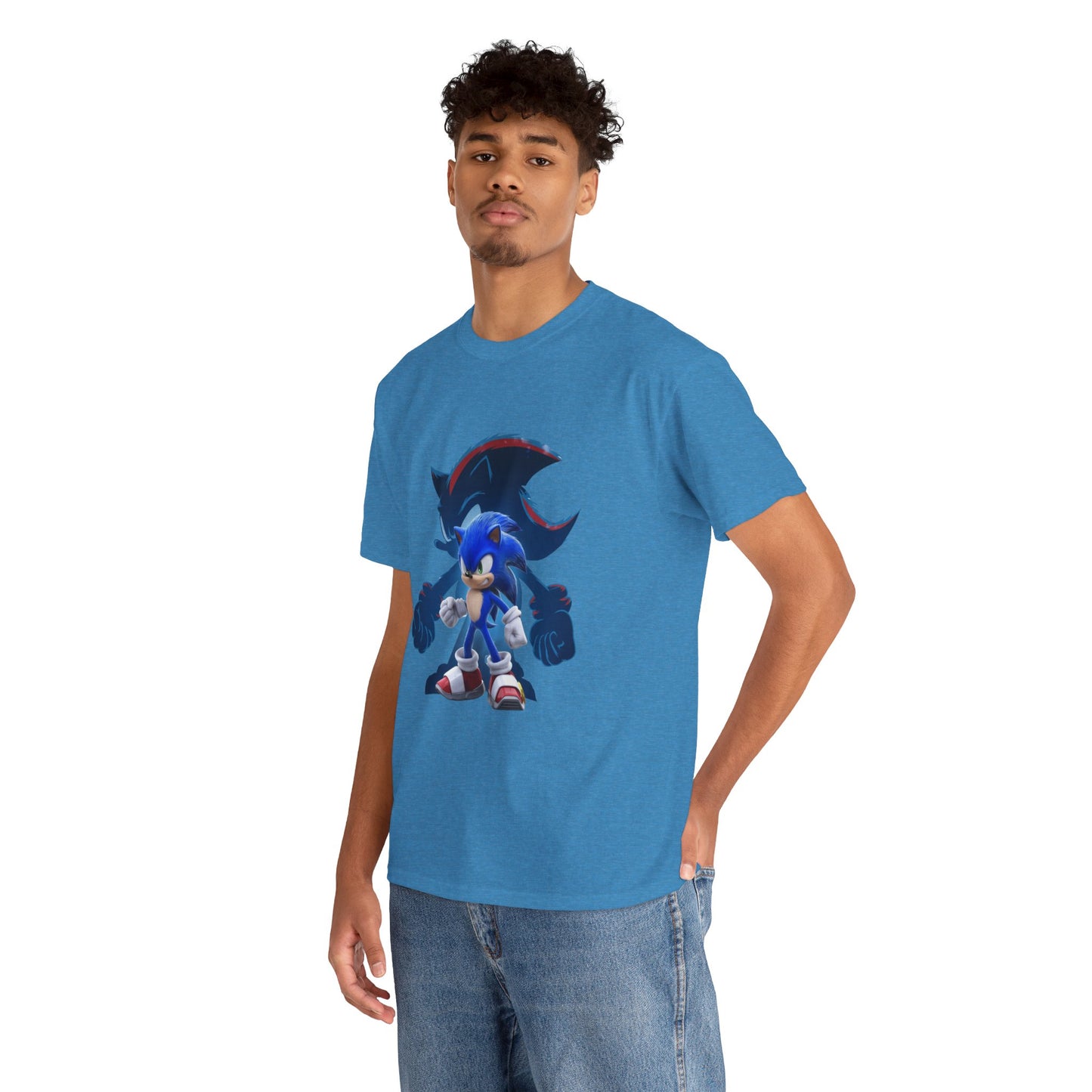 Blue Speed Hero Graphic Tee | Retro Gaming Legend T-Shirt | Fan Inspired Gamer Apparel | Cool Vintage Style Unisex Shirt for Adults & Teens