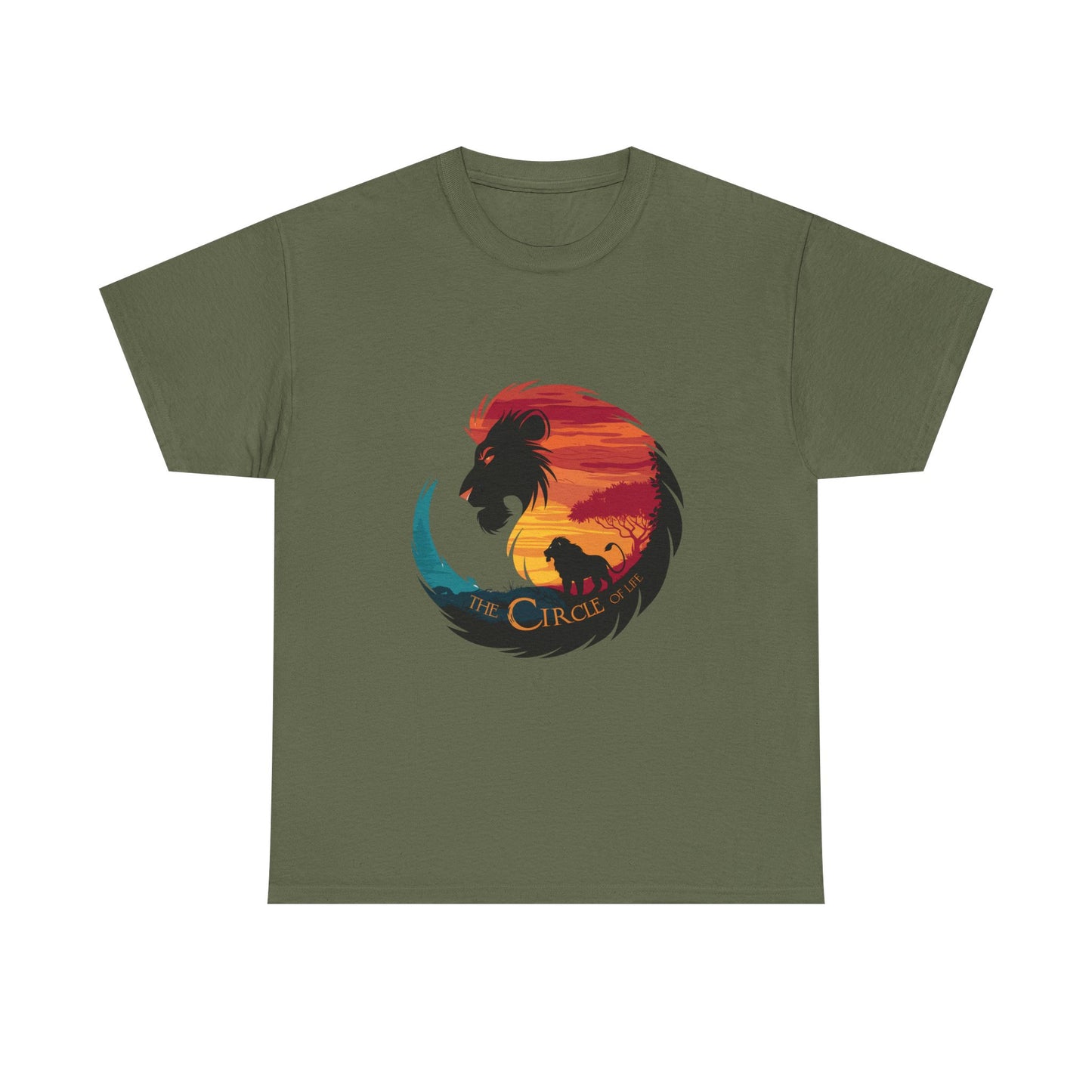 The Circle of Life Lion Shirt – Sunset Safari Wildlife Graphic Tee – Inspirational Nature T-Shirt for Animal Lovers & Adventure Fans