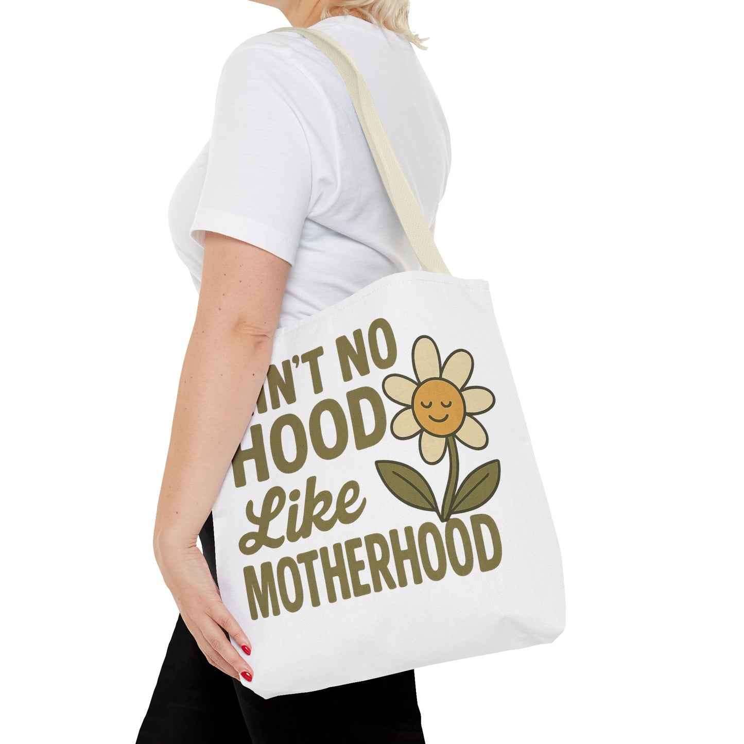Motherhood Tote Bag with Flower Design Mother's Day Bag Tote for Mom Reusable Shopping Bag