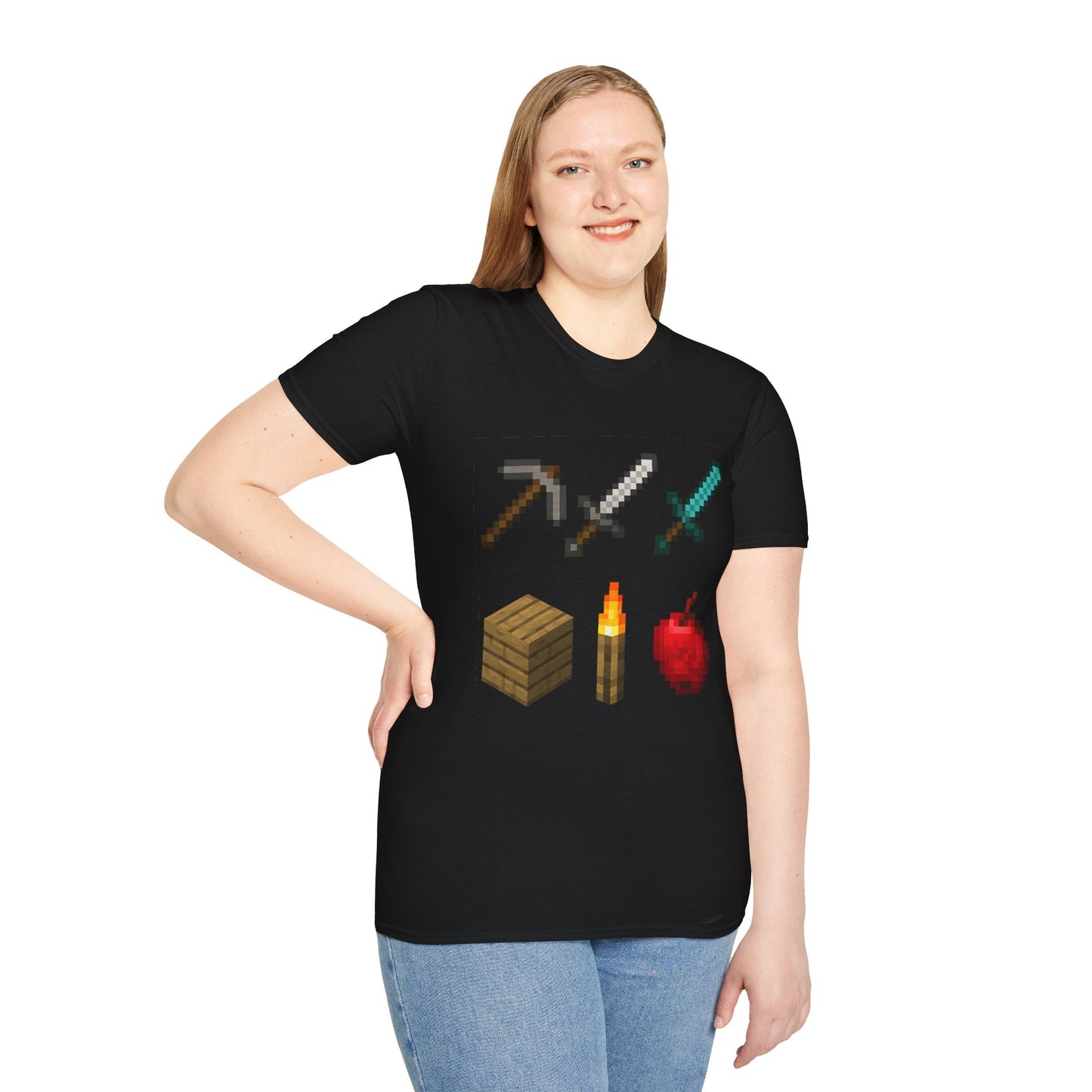 Pixel Tools & Items T-Shirt | Retro Pixel Art Gaming Tee, 8-Bit Gamer Shirt, Pixel Weapons & Supplies Top, Video Game Lover Gift Unisex