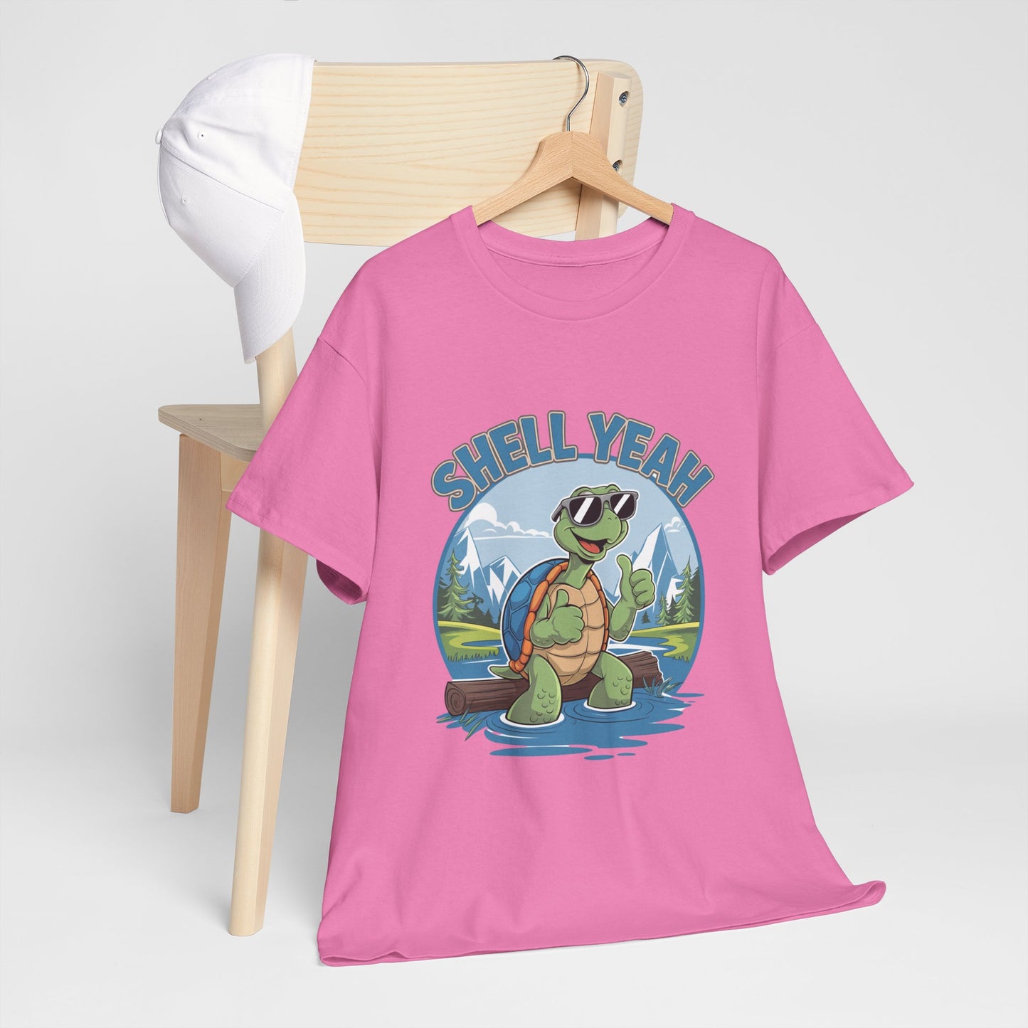 SHELL YEAH Turtle T-Shirt | Funny Cute Turtle Nature Graphic Tee | Handmade Animal Lover Gift | Eco Outdoor Adventure Shirt