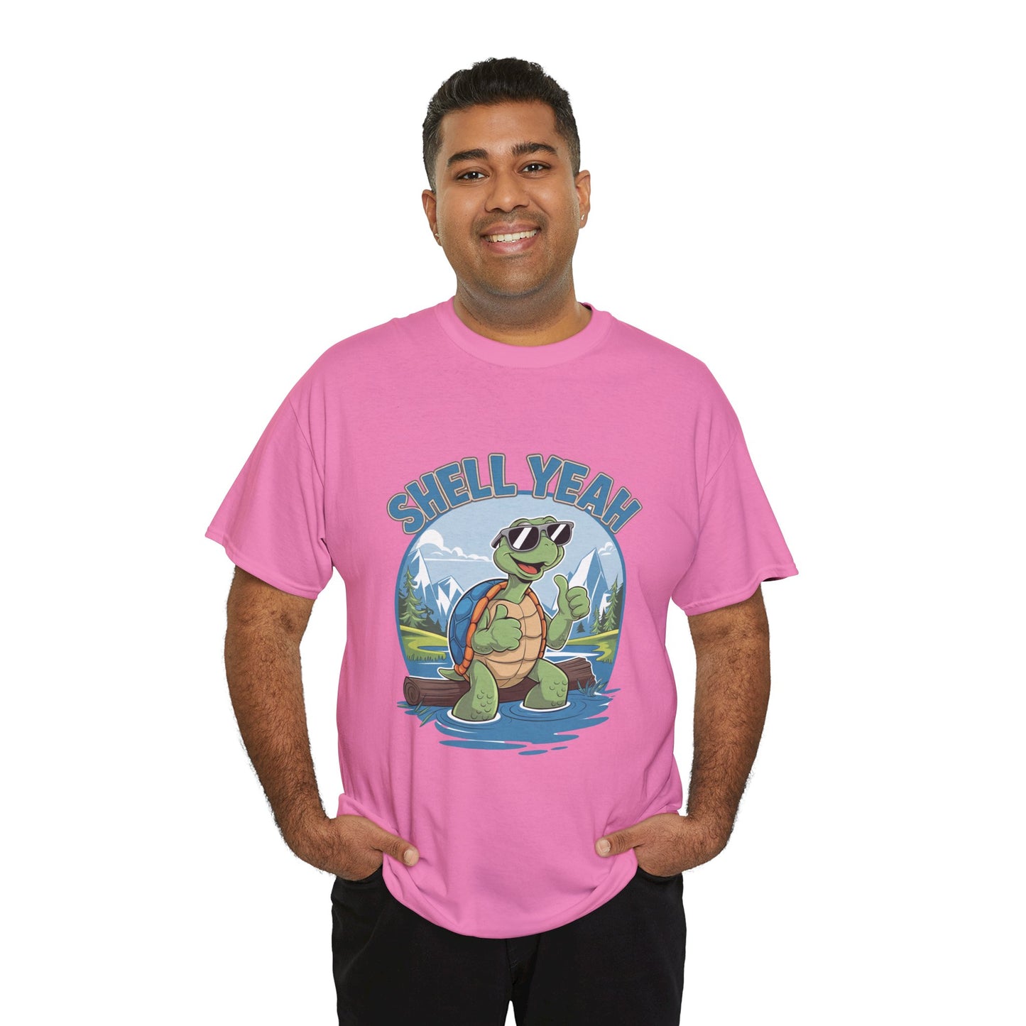 SHELL YEAH Turtle T-Shirt | Funny Cute Turtle Nature Graphic Tee | Handmade Animal Lover Gift | Eco Outdoor Adventure Shirt