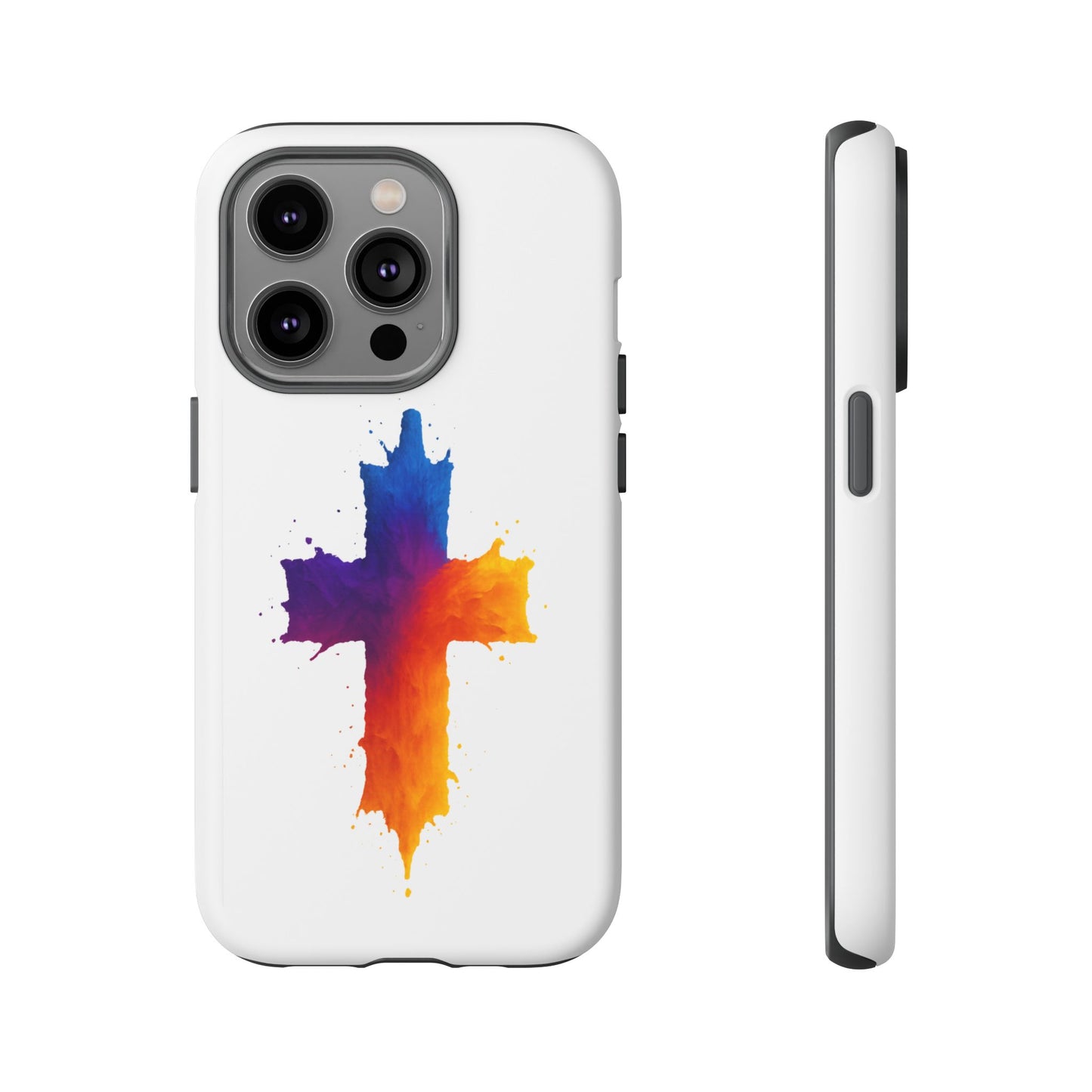 Christian iPhone Case – Watercolor Cross Phone Cover, Faith Gift for Her or Him, Inspirational iPhone Accessory