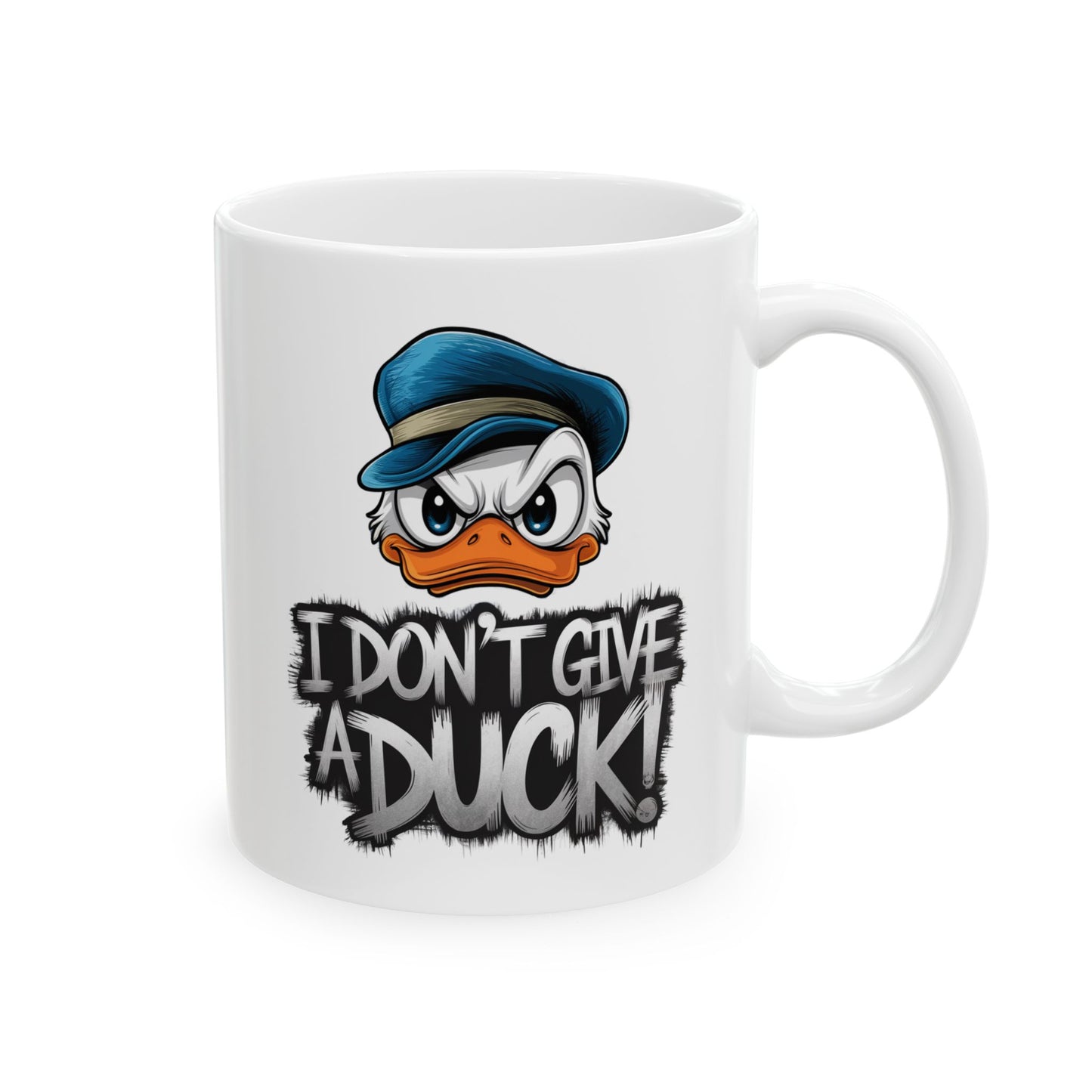 I Don’t Give a Duck Mug | Sassy Duck Coffee Cup | Funny Pun Gift | Adult Humor Mug | Bold Cartoon Animal Drinkware | 11oz & 15oz